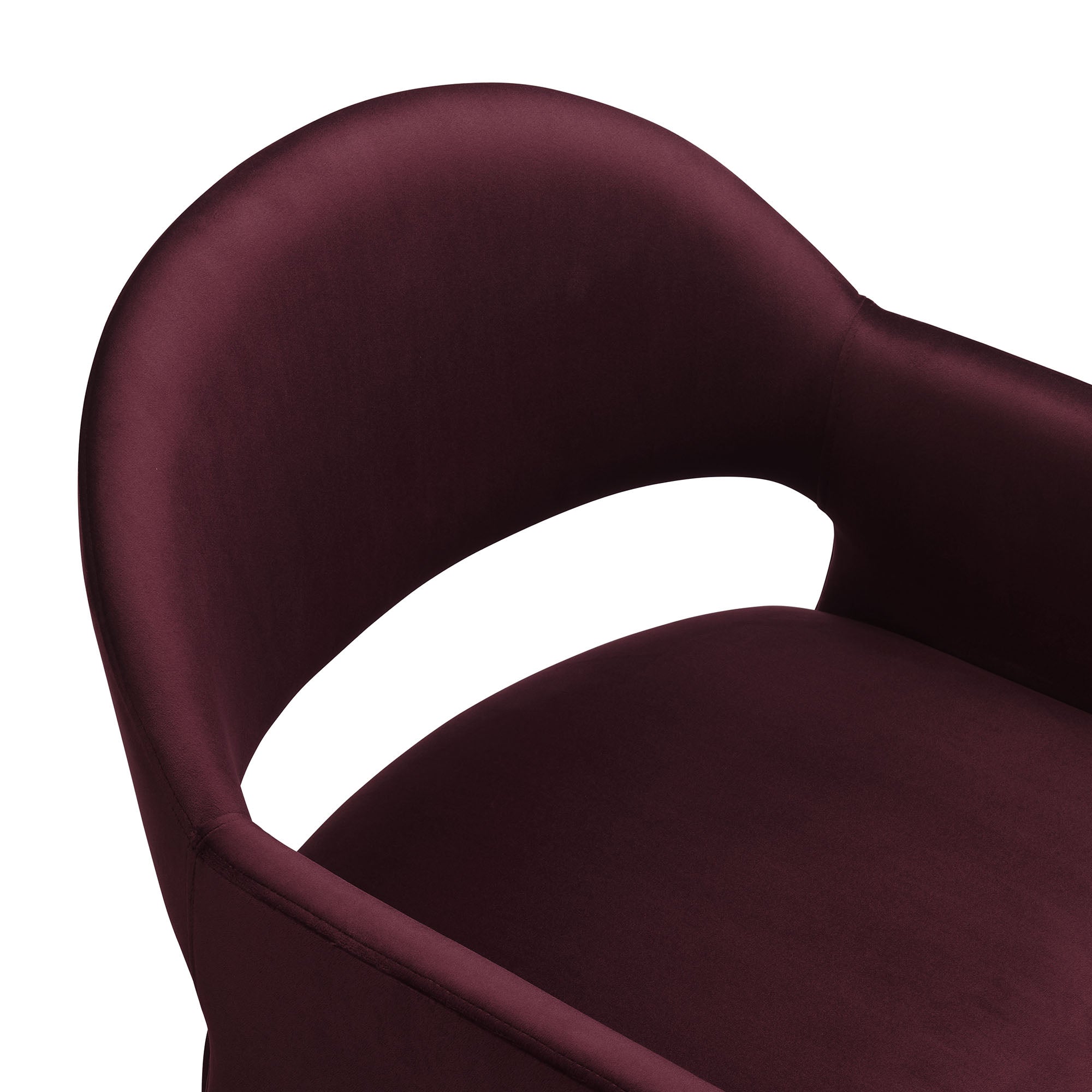 Talia Performance Velvet Dining Armchair, Mulberry