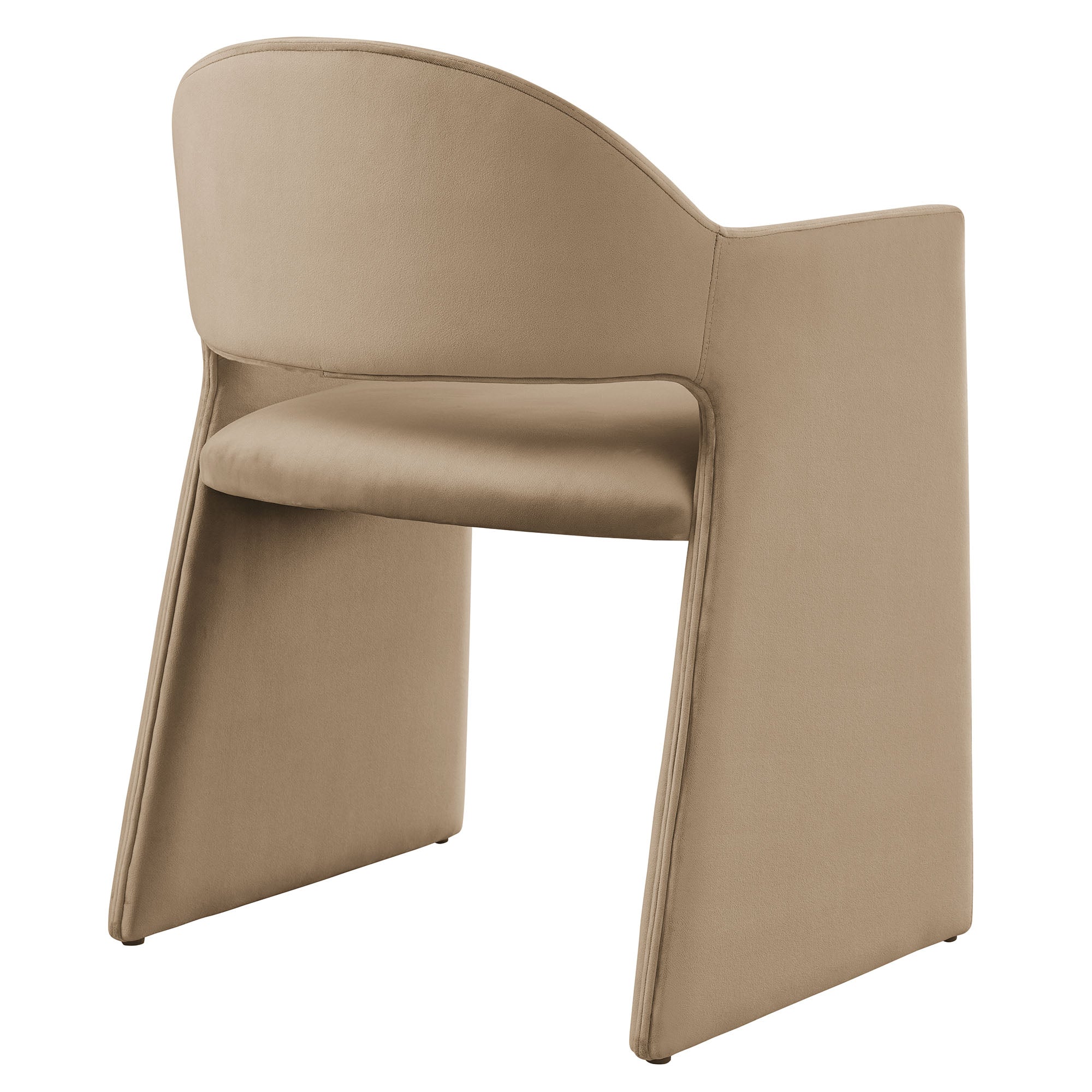 Talia Performance Velvet Dining Armchair, Taupe