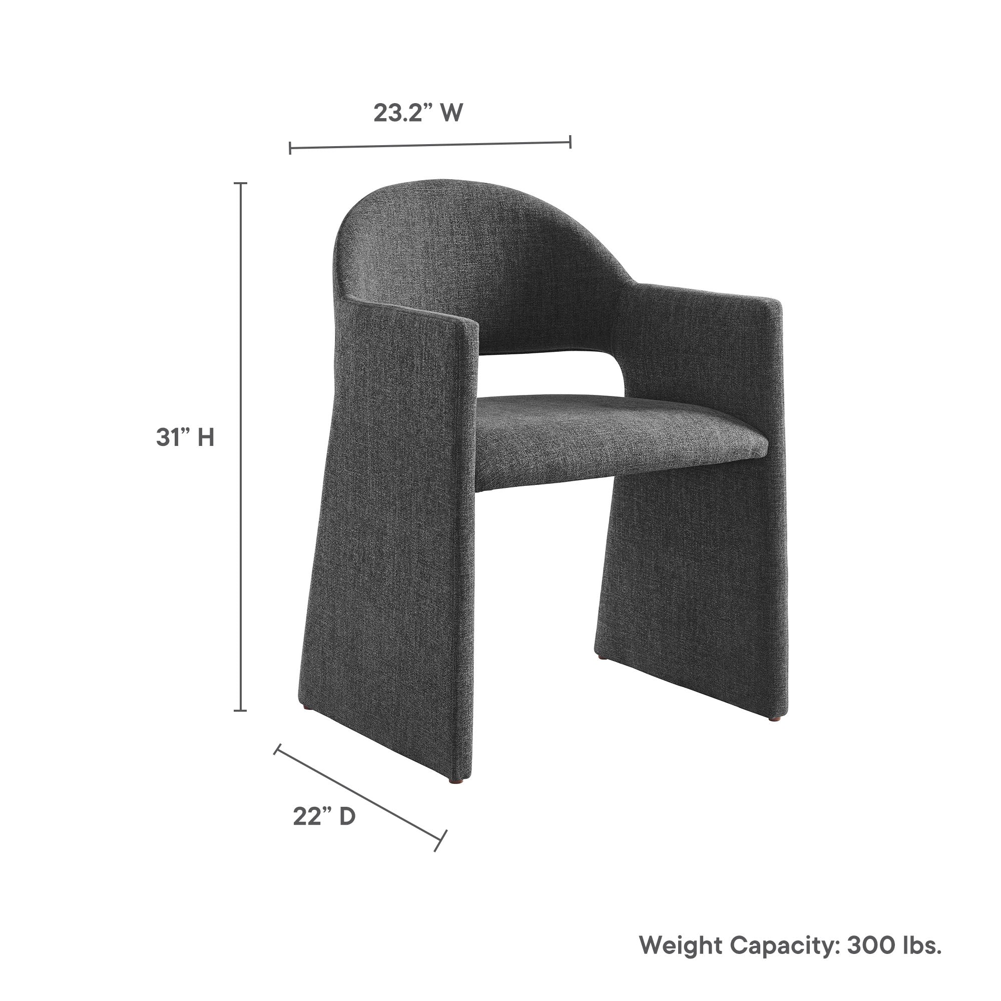 Talia Upholstered Fabric Dining Armchair, Charcoal