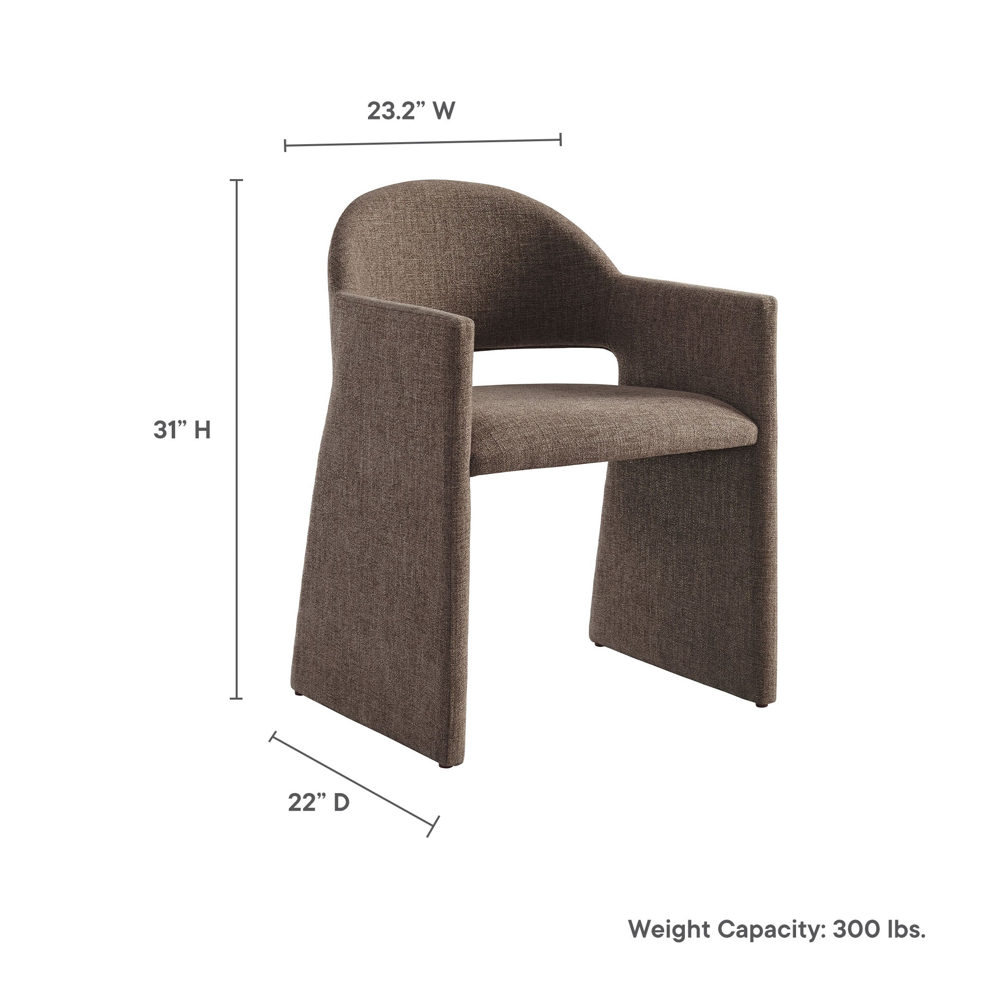 Talia Upholstered Fabric Dining Armchair, Mocha