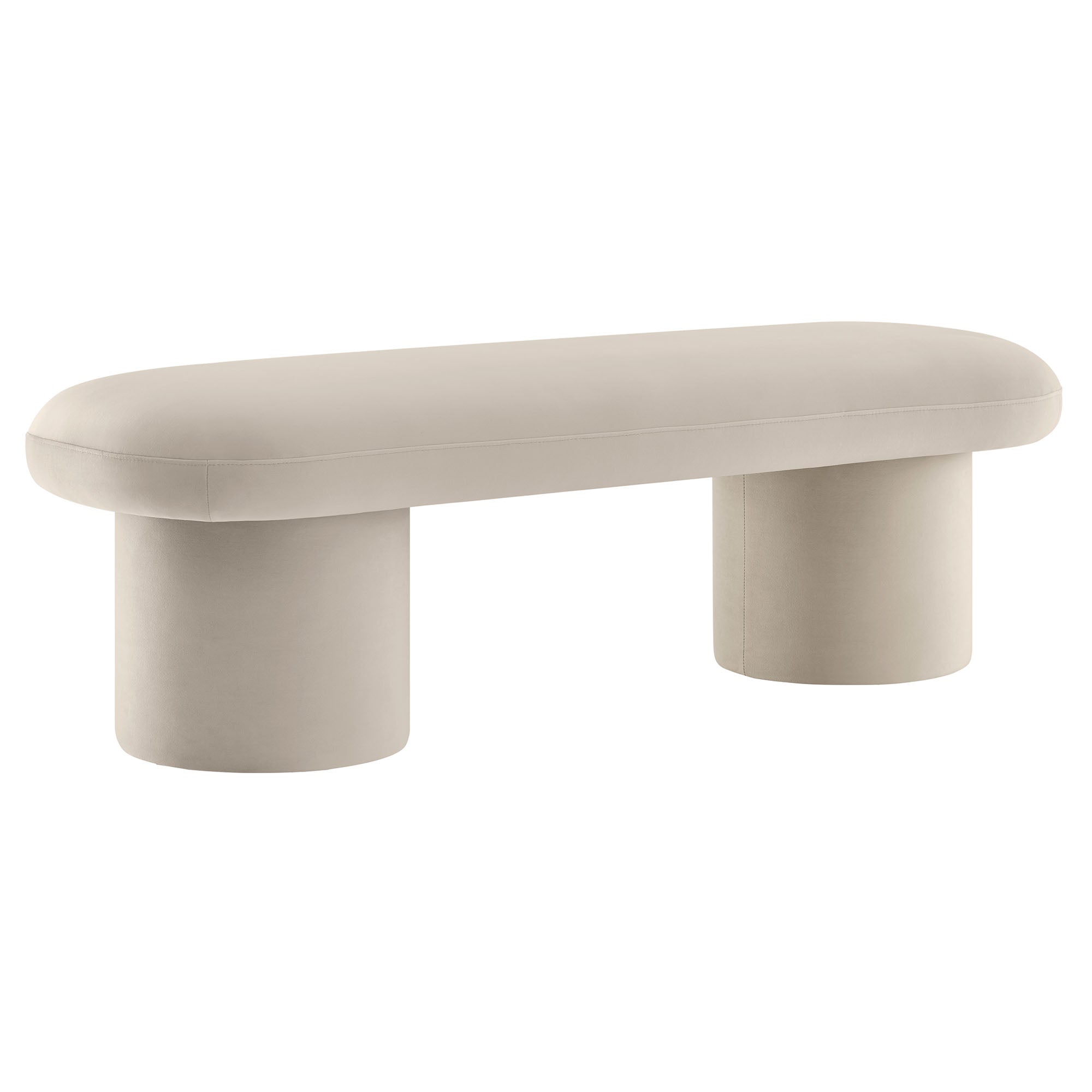 Orla Performance Velvet Bench, Almond