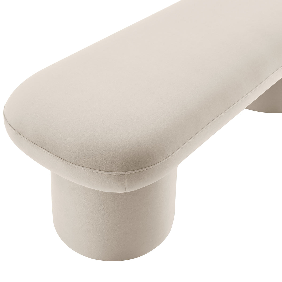 Orla Performance Velvet Bench, Almond