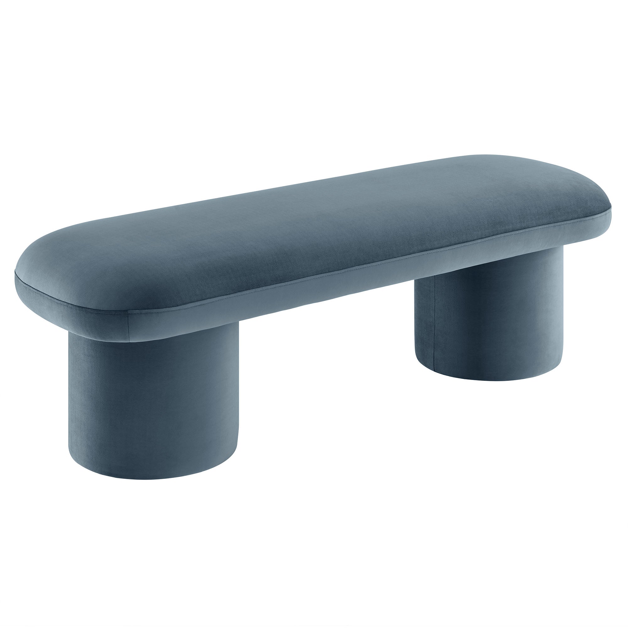 Orla Performance Velvet Bench, Cadet Blue