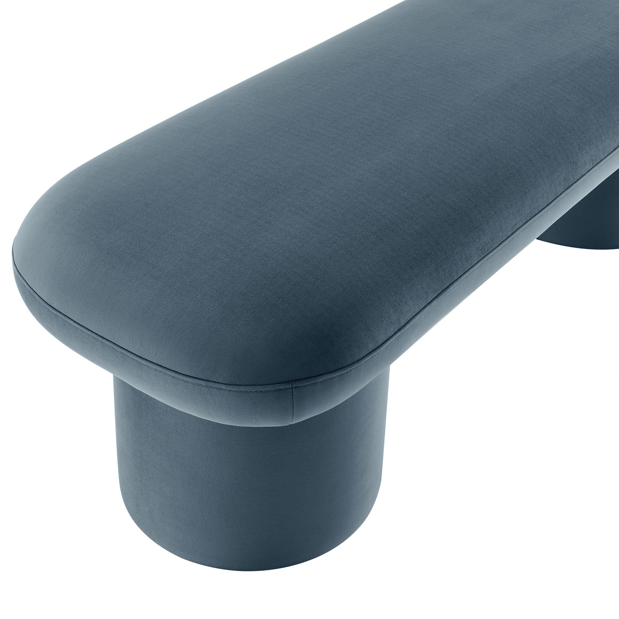 Orla Performance Velvet Bench, Cadet Blue