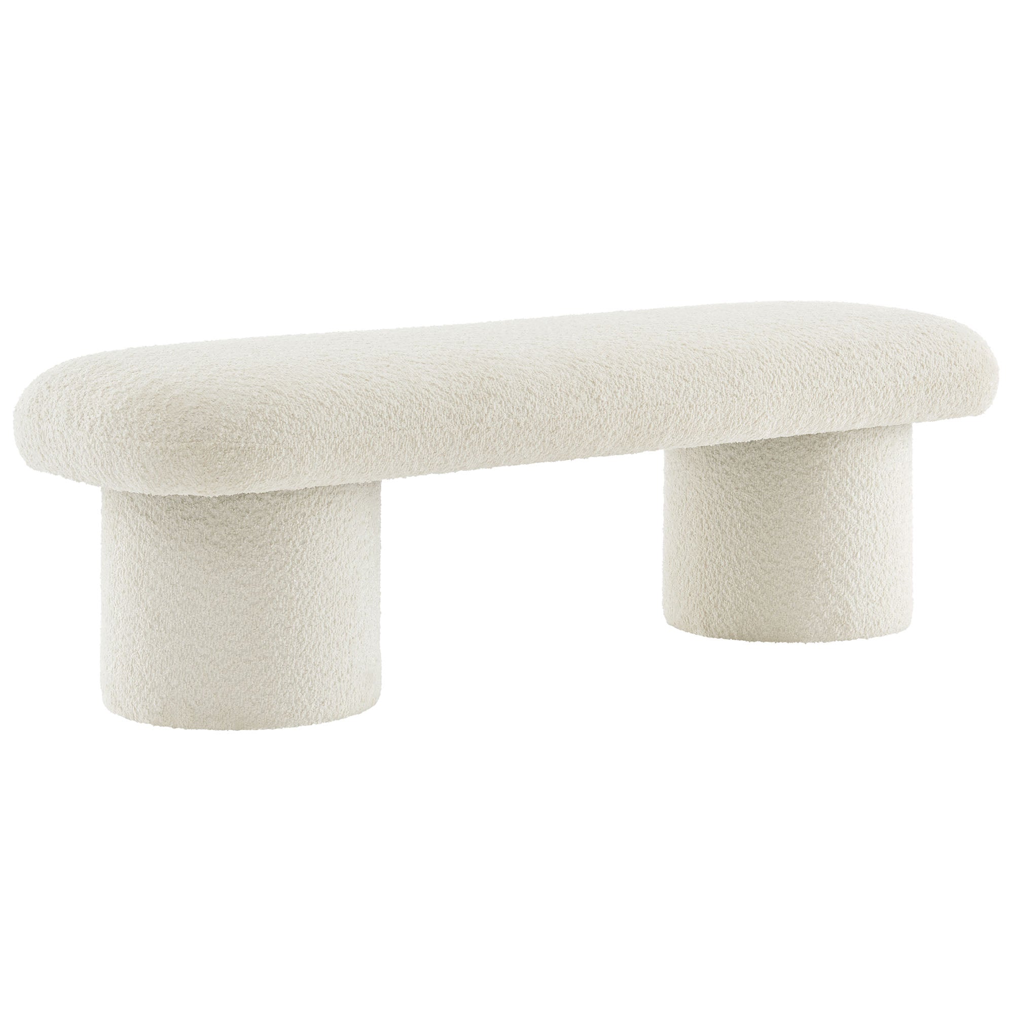 Orla Chenille Upholstered Bench, Cream