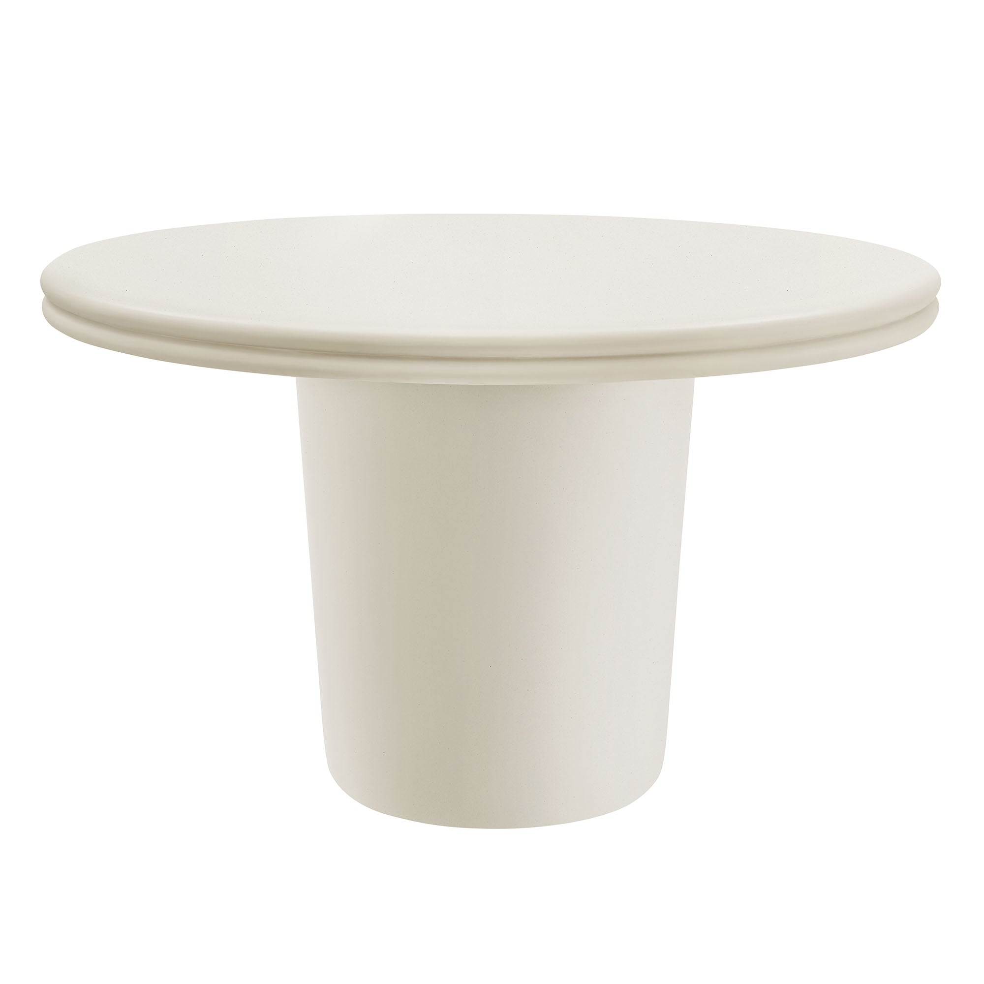 Brion 48" Indoor - Outdoor Patio Concrete Round Dining Table, White