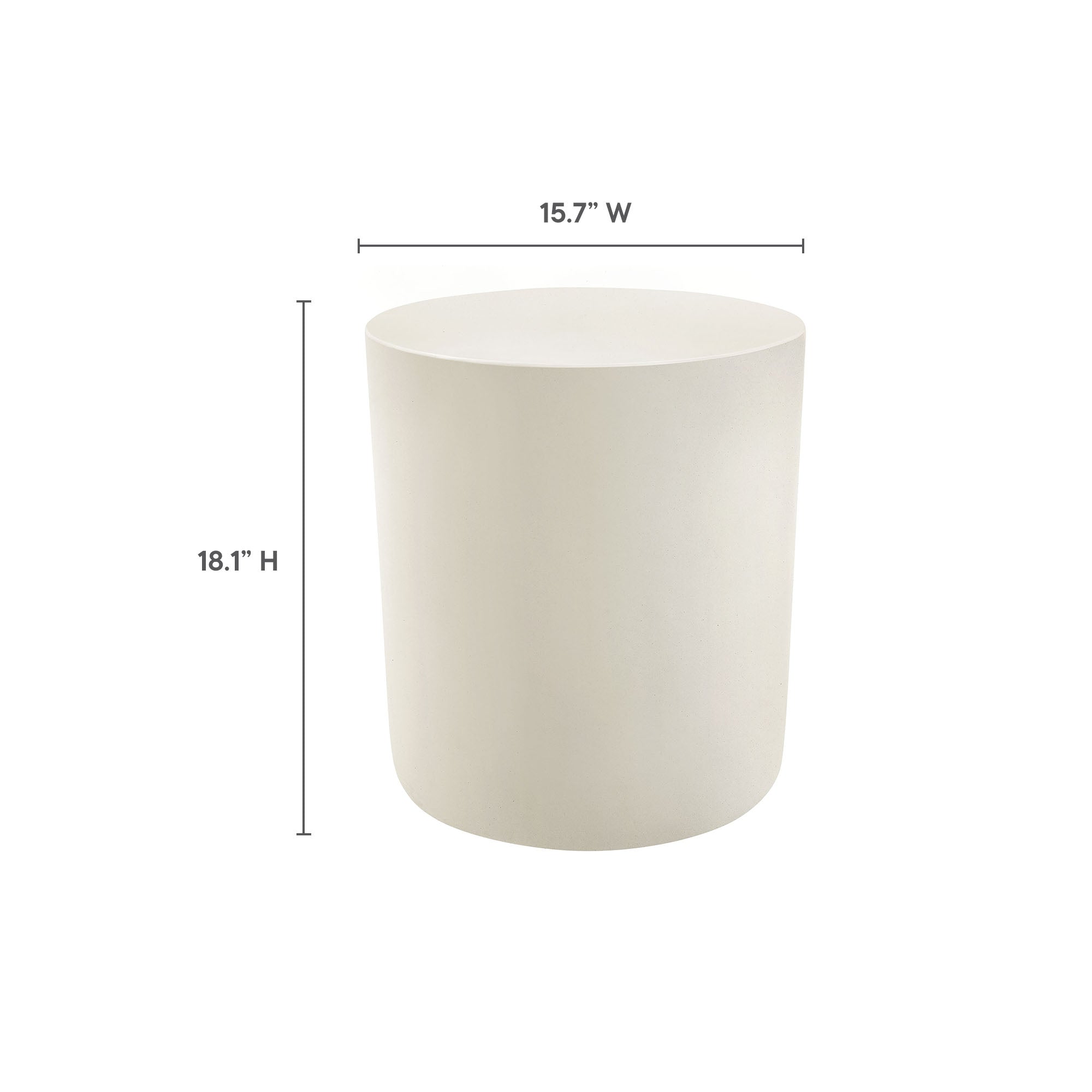 Brion Indoor - Outdoor Patio Concrete Stool, White