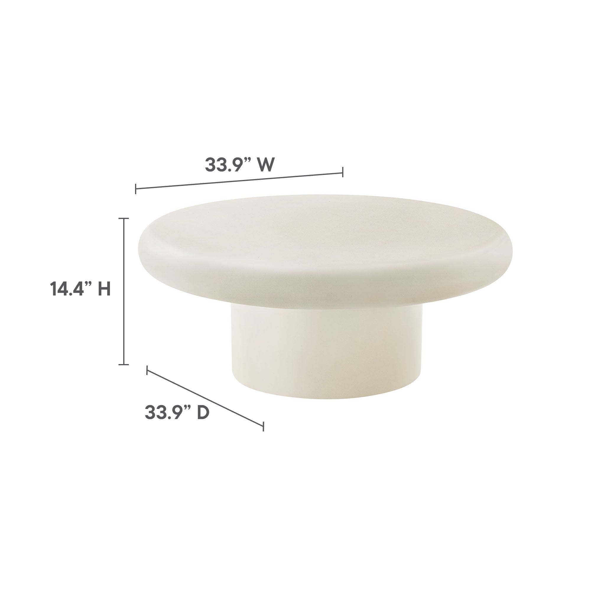Argos Indoor - Outdoor Patio Concrete Round Coffee Table, White