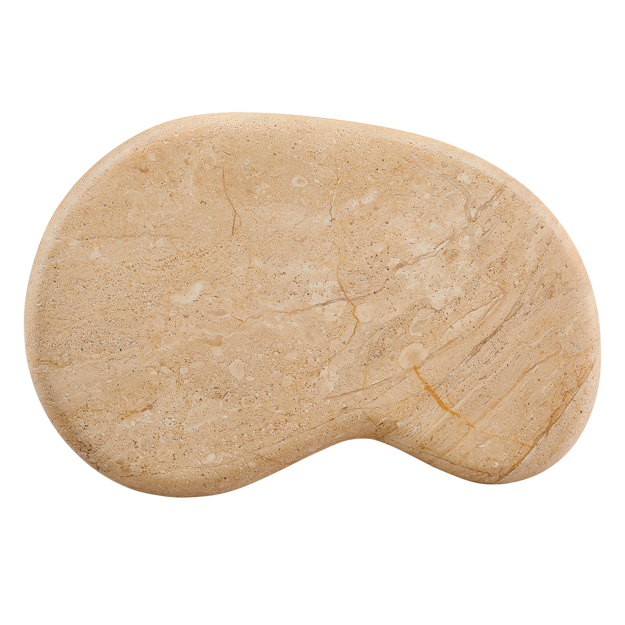 Elowen Indoor - Outdoor Patio Textured Faux Travertine Side Table, Travertine