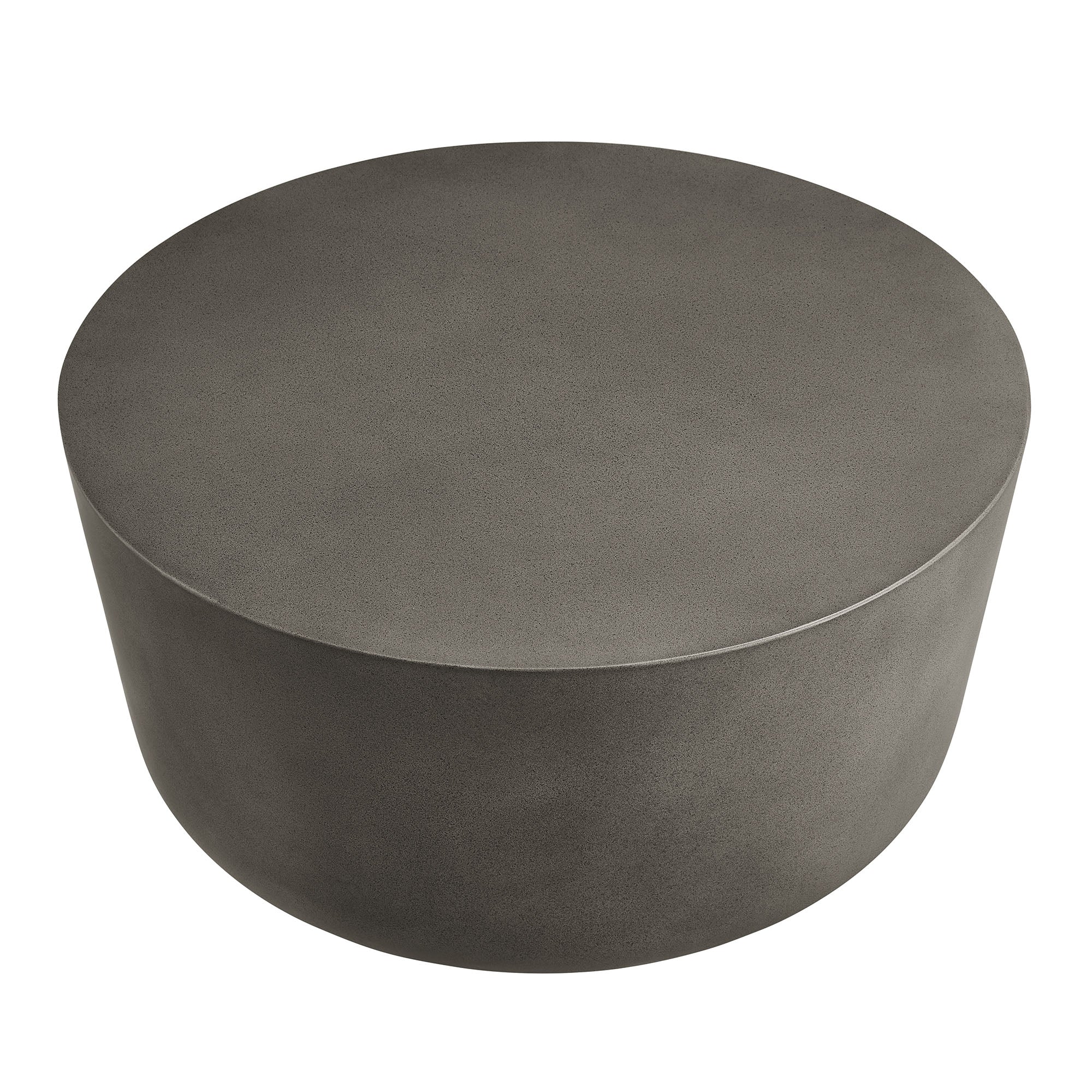 Brion Round Indoor - Outdoor Patio Concrete Coffee Table, Gray