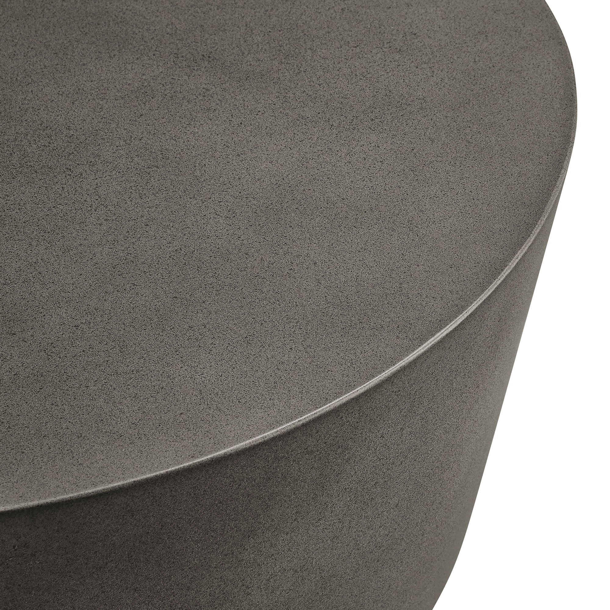 Brion Round Indoor - Outdoor Patio Concrete Coffee Table, Gray