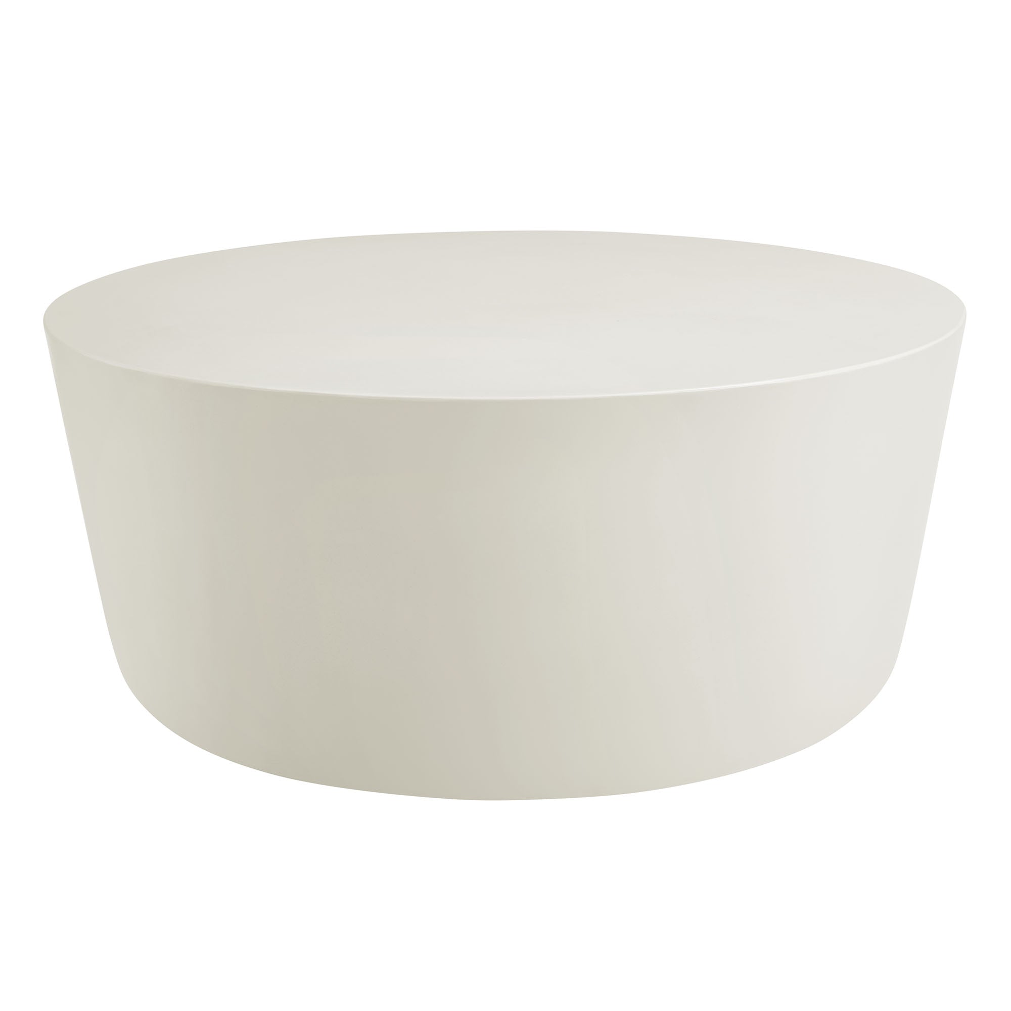 Brion Round Indoor - Outdoor Patio Concrete Coffee Table, White