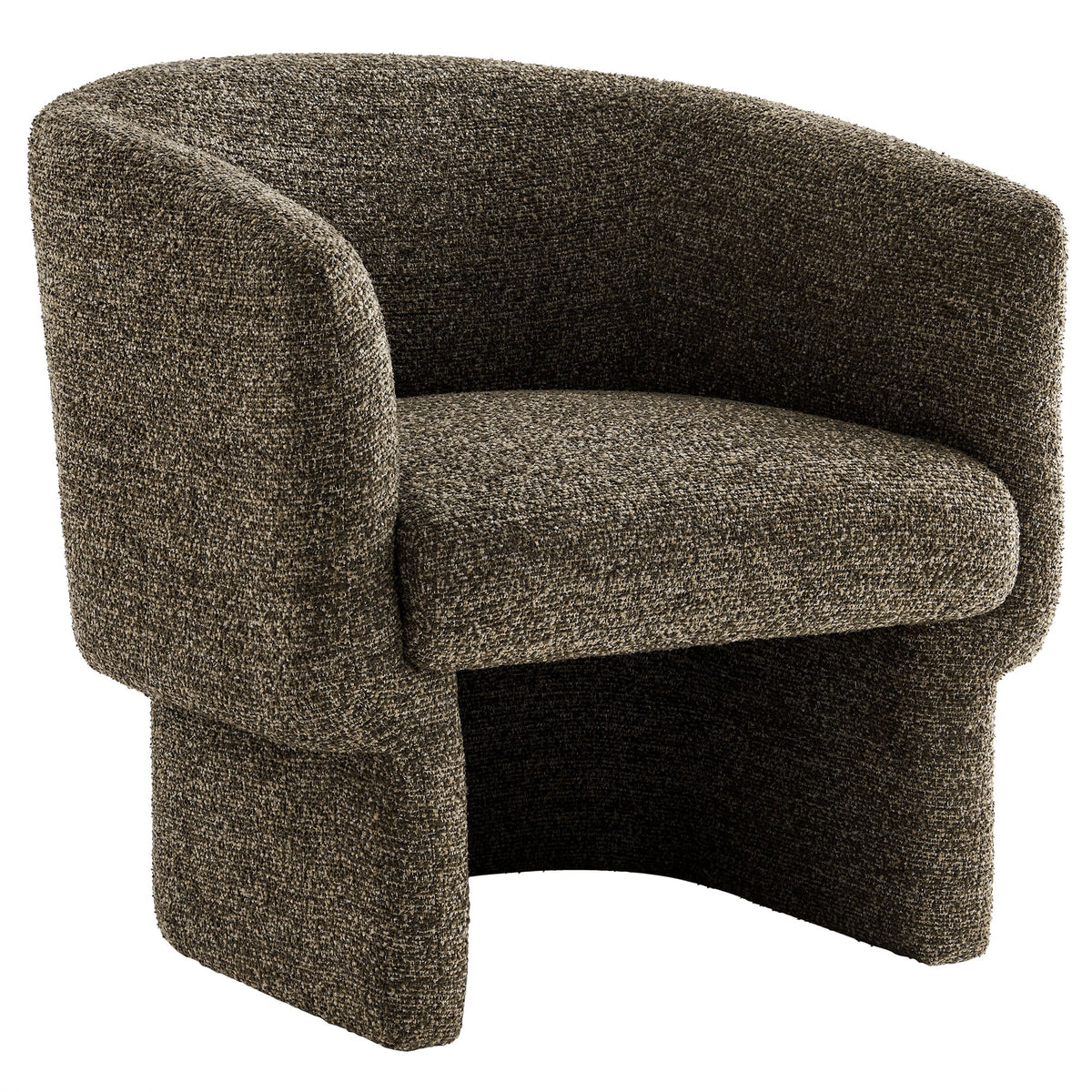 Muse Boucle Fabric Barrel Accent Chair, Antique