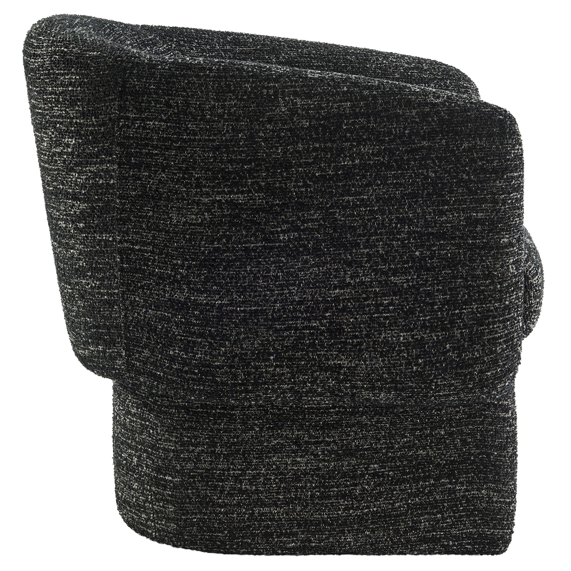 Muse Boucle Fabric Barrel Accent Chair, Charcoal