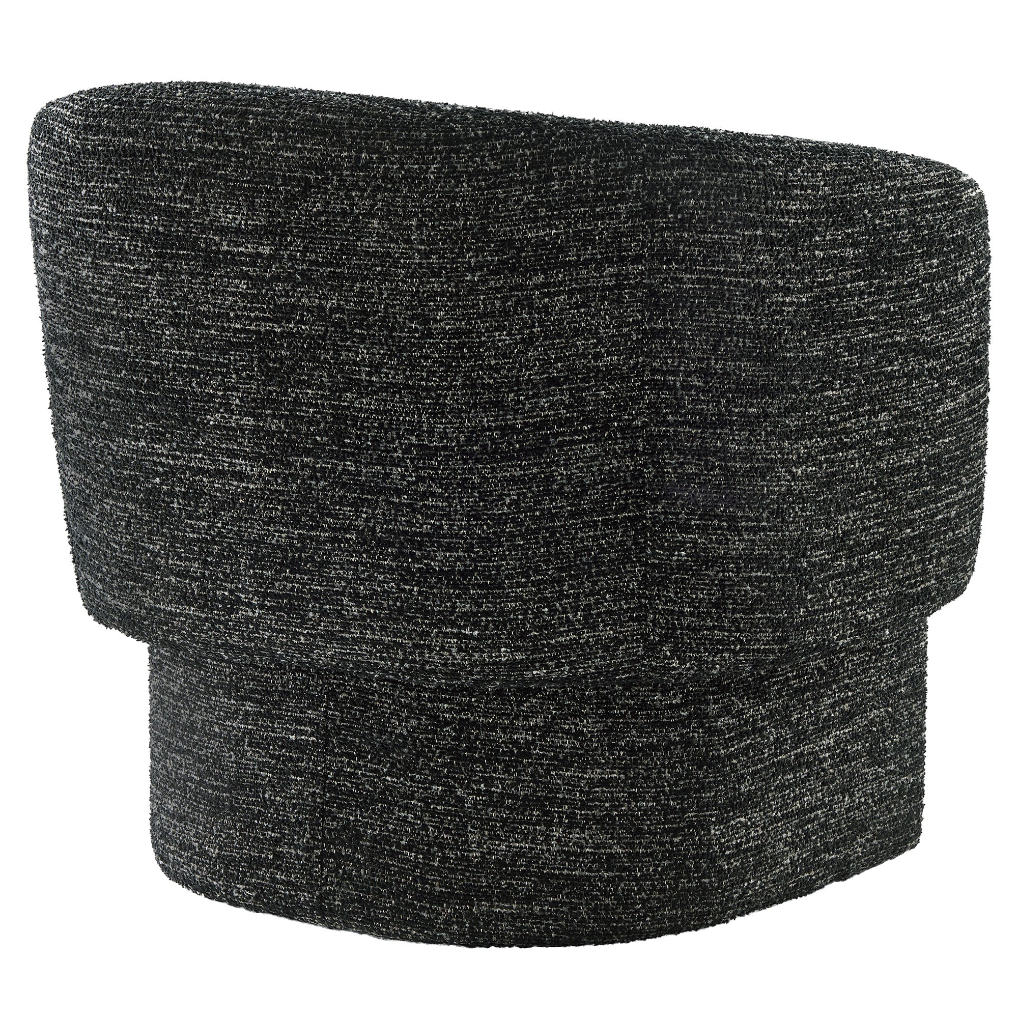 Muse Boucle Fabric Barrel Accent Chair, Charcoal