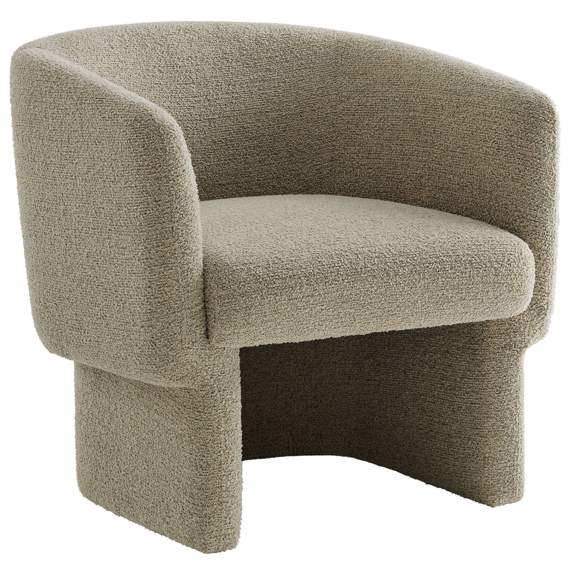 Muse Boucle Fabric Barrel Accent Chair, Cork