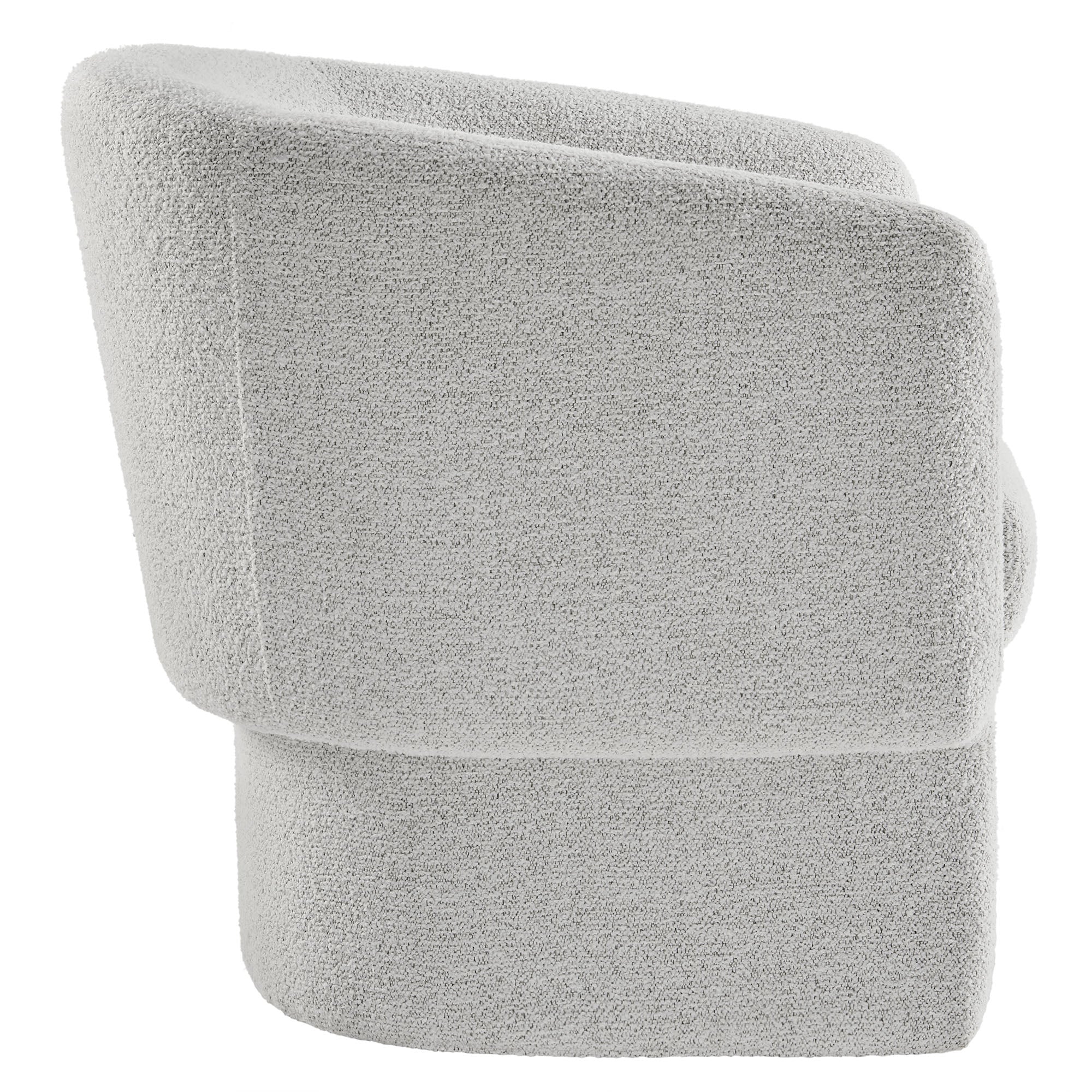 Muse Boucle Fabric Barrel Accent Chair, Newsprint
