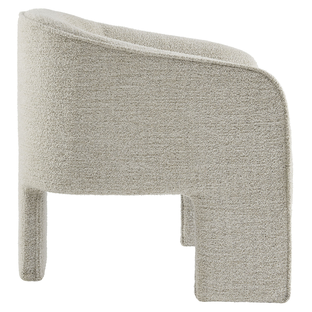 Greer Boucle Fabric Upholstered Accent Armchair, Parchment