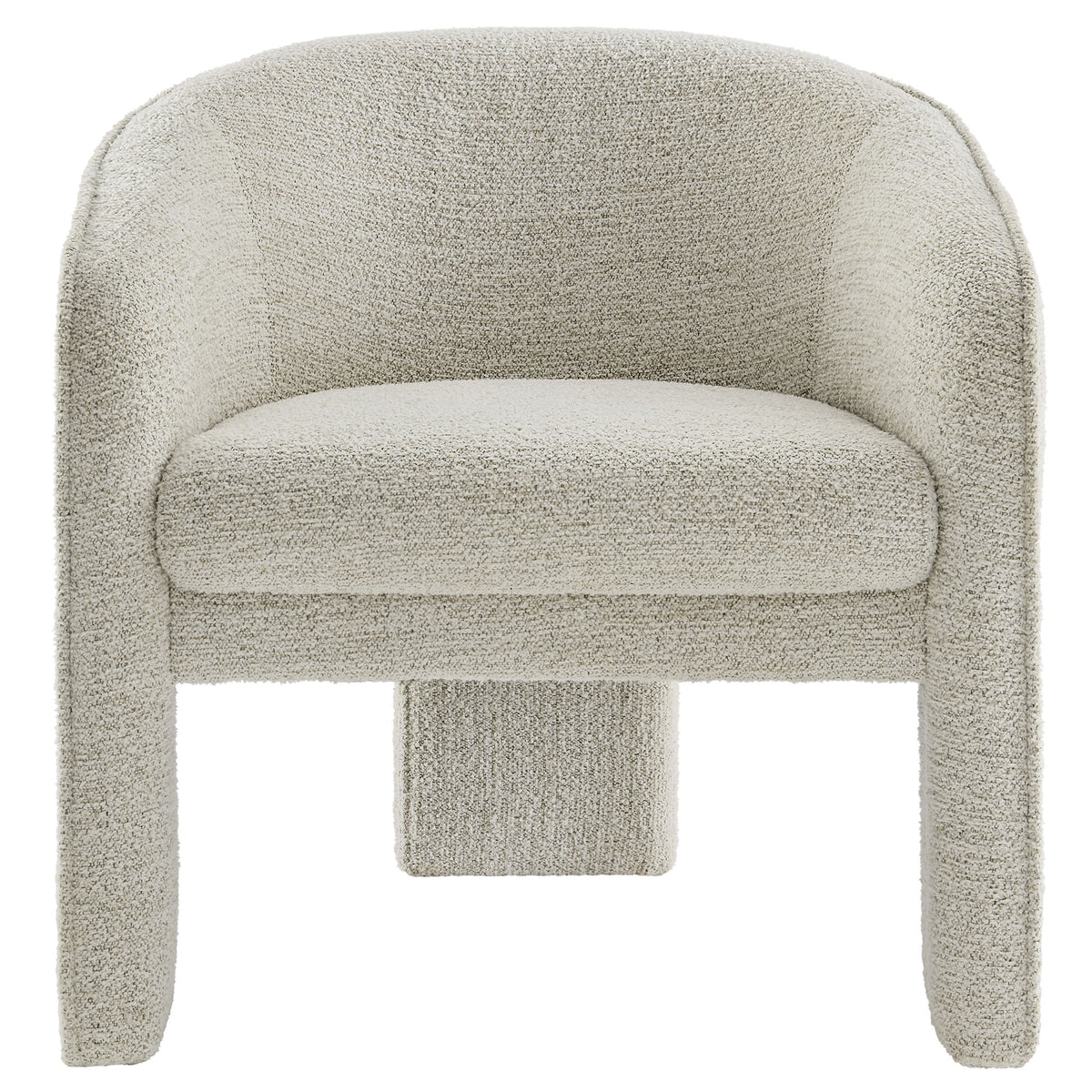 Greer Boucle Fabric Upholstered Accent Armchair, Parchment
