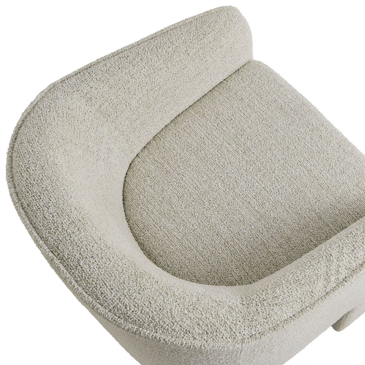 Greer Boucle Fabric Upholstered Accent Armchair, Parchment