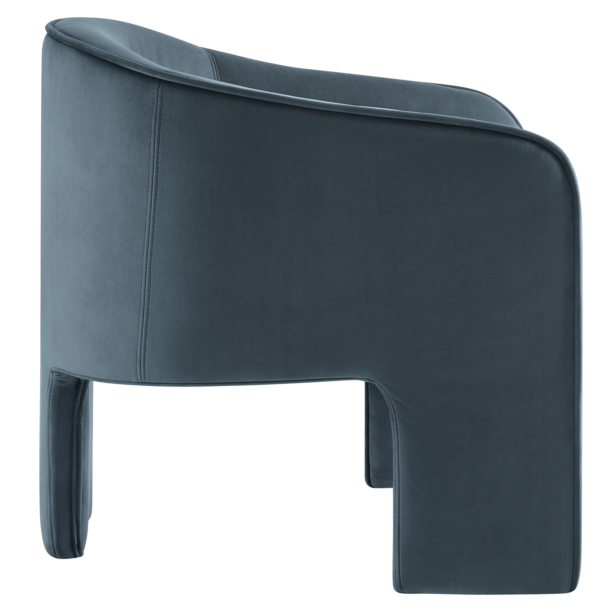 Greer Performance Velvet Upholstered Accent Armchair, Cadet Blue