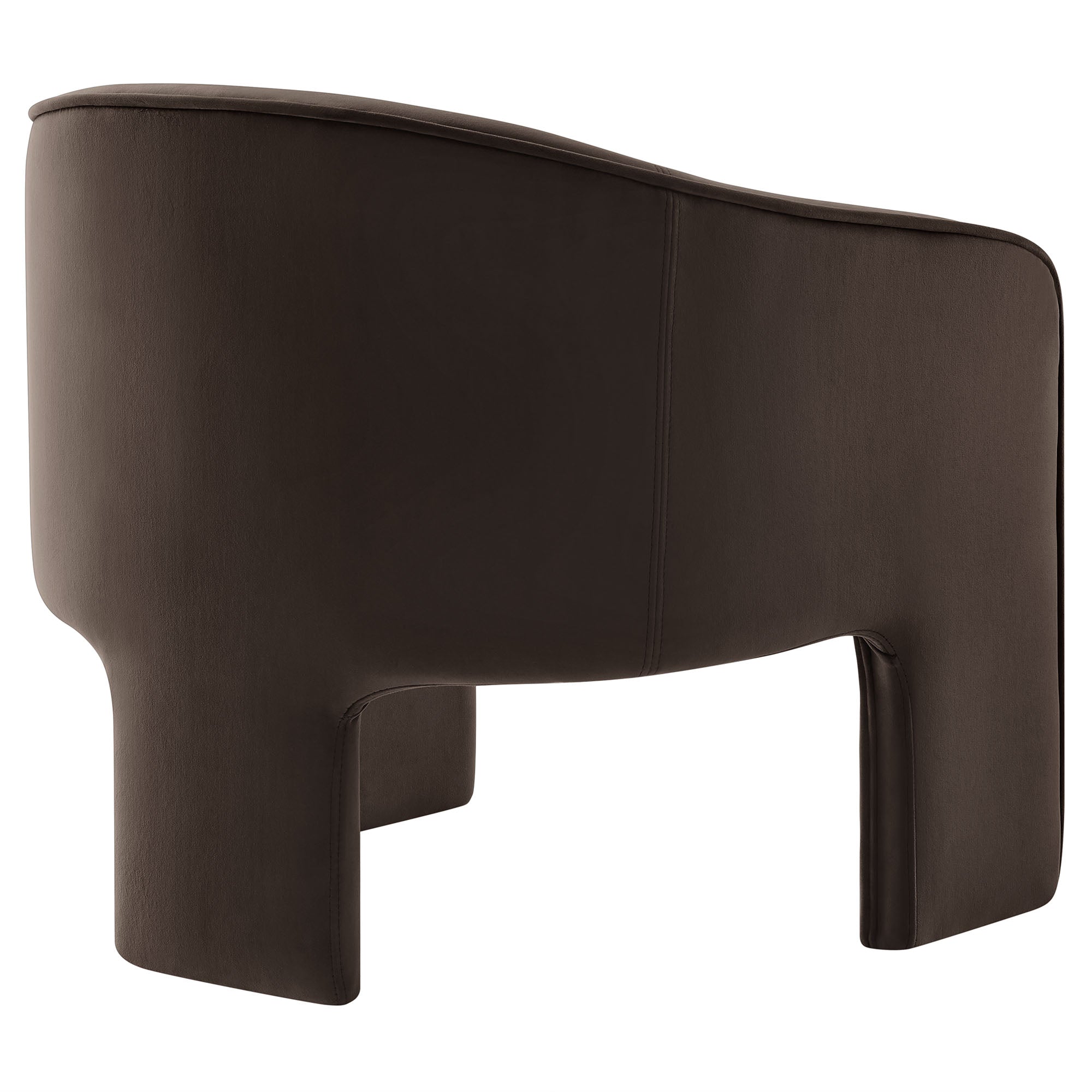 Greer Performance Velvet Upholstered Accent Armchair, Chocolate Brown