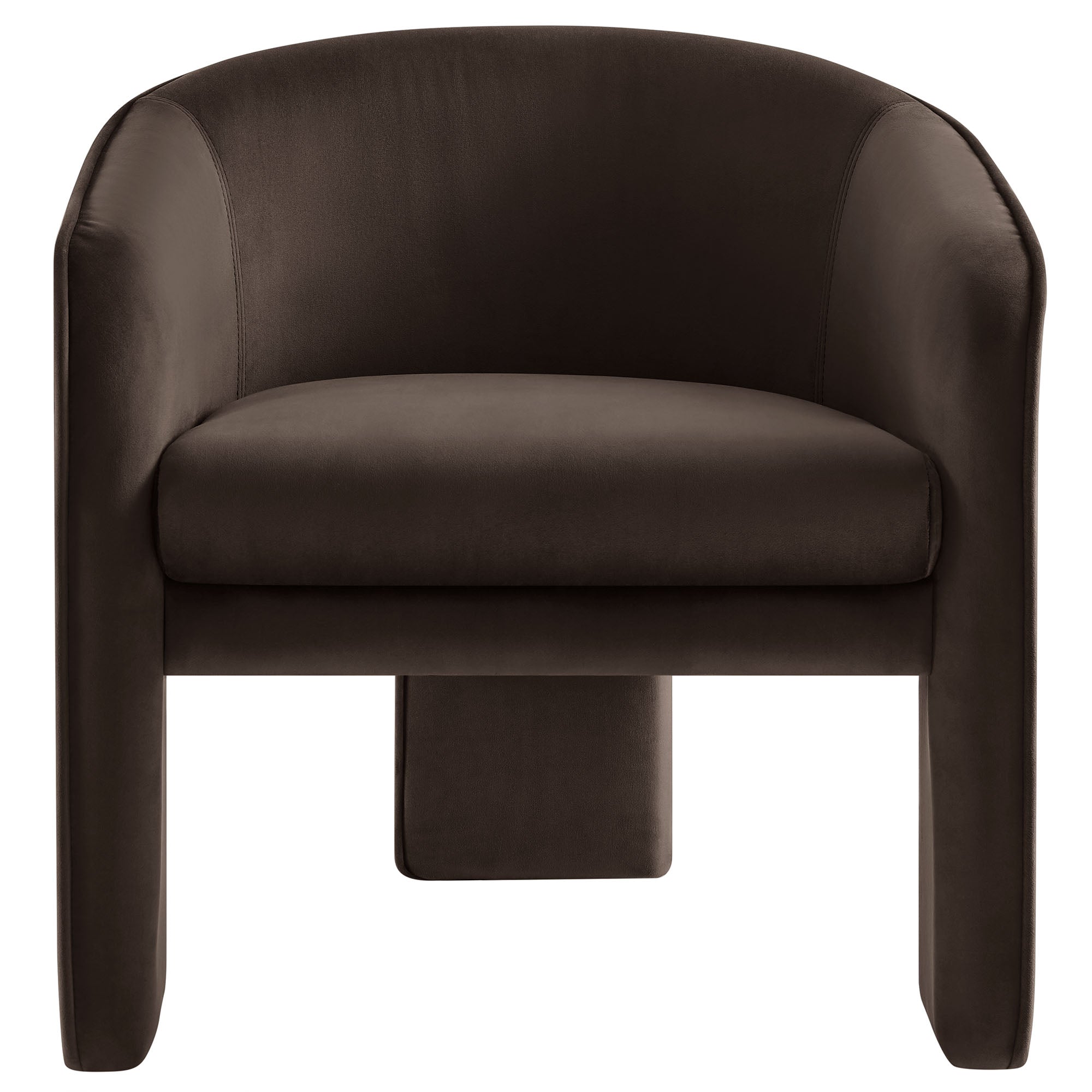 Greer Performance Velvet Upholstered Accent Armchair, Chocolate Brown
