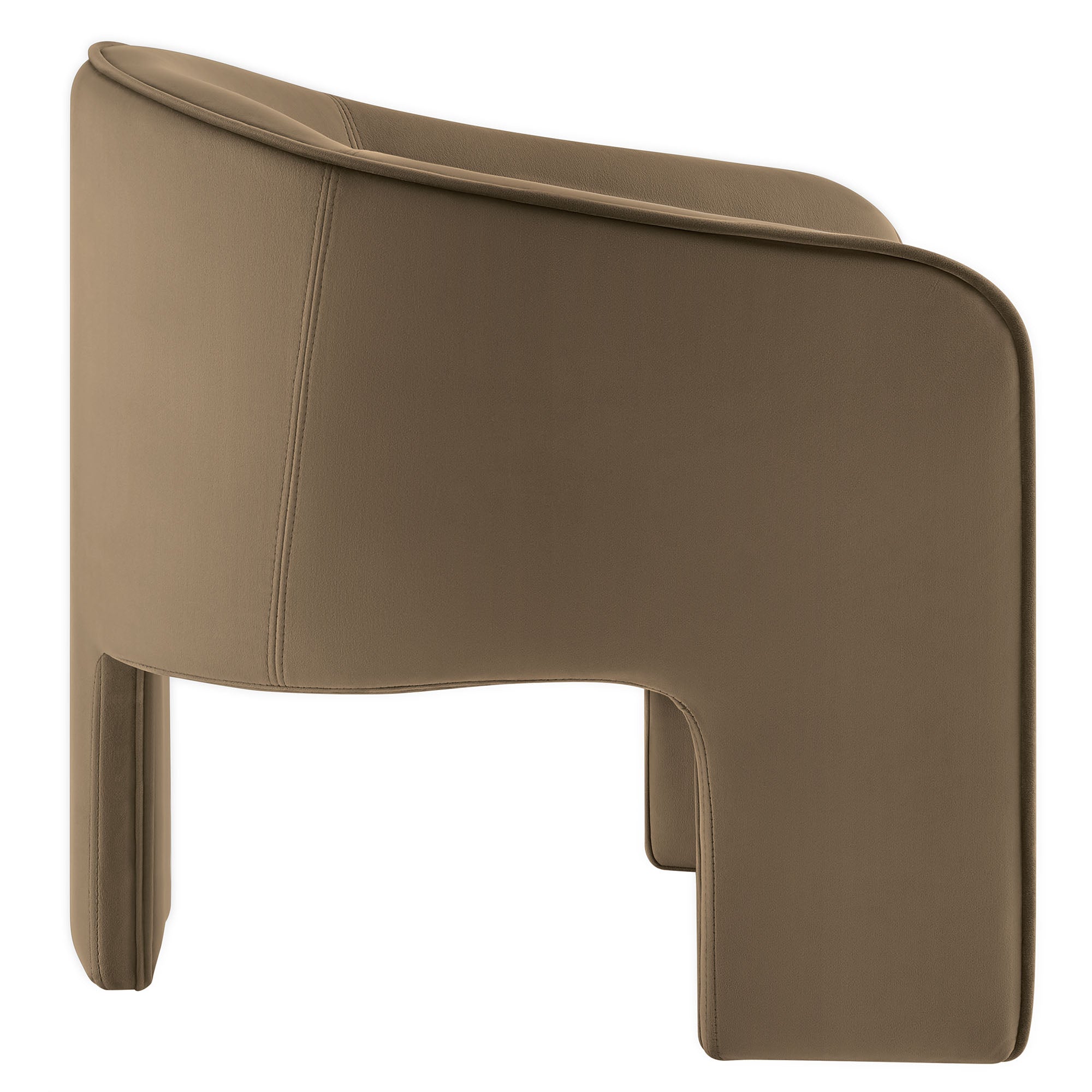 Greer Performance Velvet Upholstered Accent Armchair, Taupe