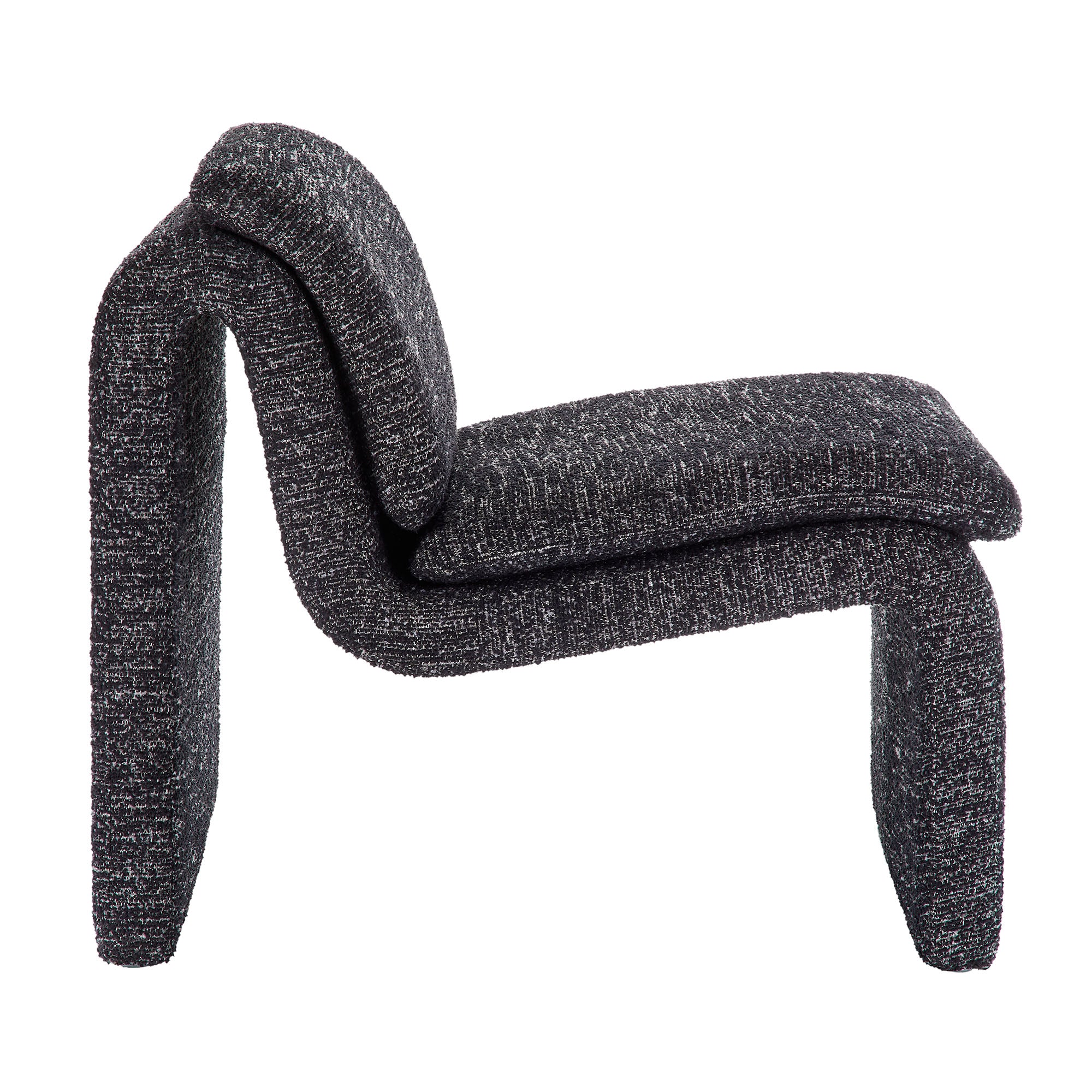 Lume Boucle Upholstered Armless Accent Chair, Charcoal