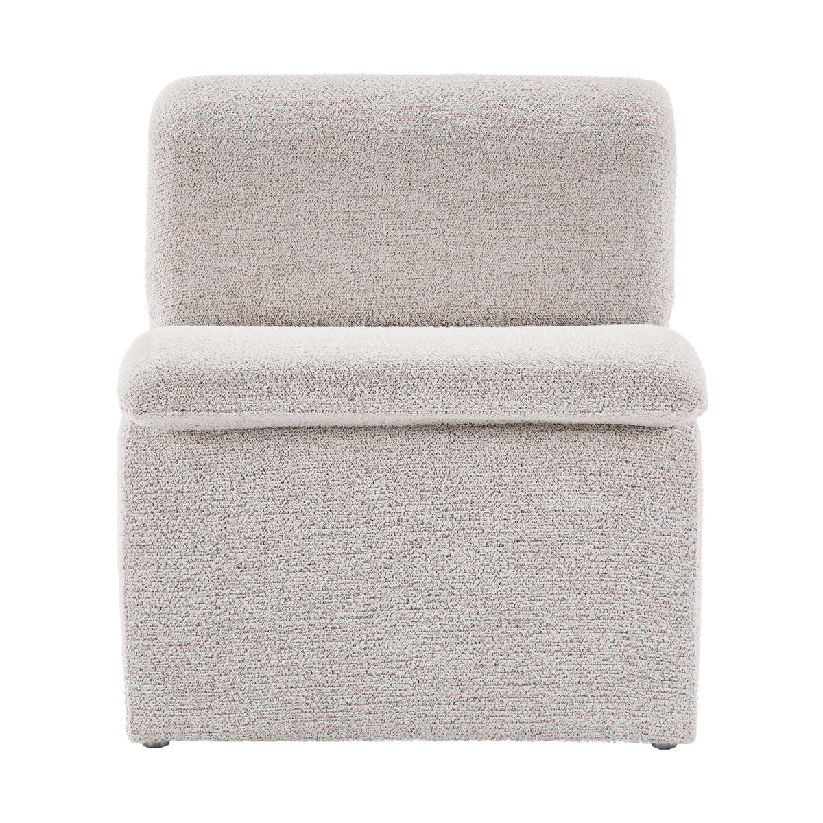 Lume Boucle Upholstered Armless Accent Chair, Parchment