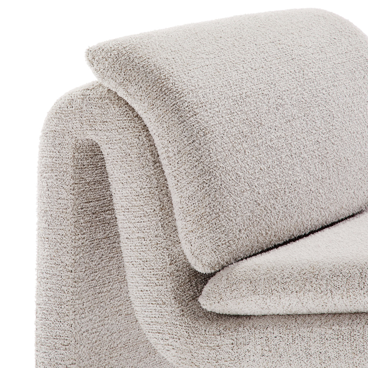 Lume Boucle Upholstered Armless Accent Chair, Parchment