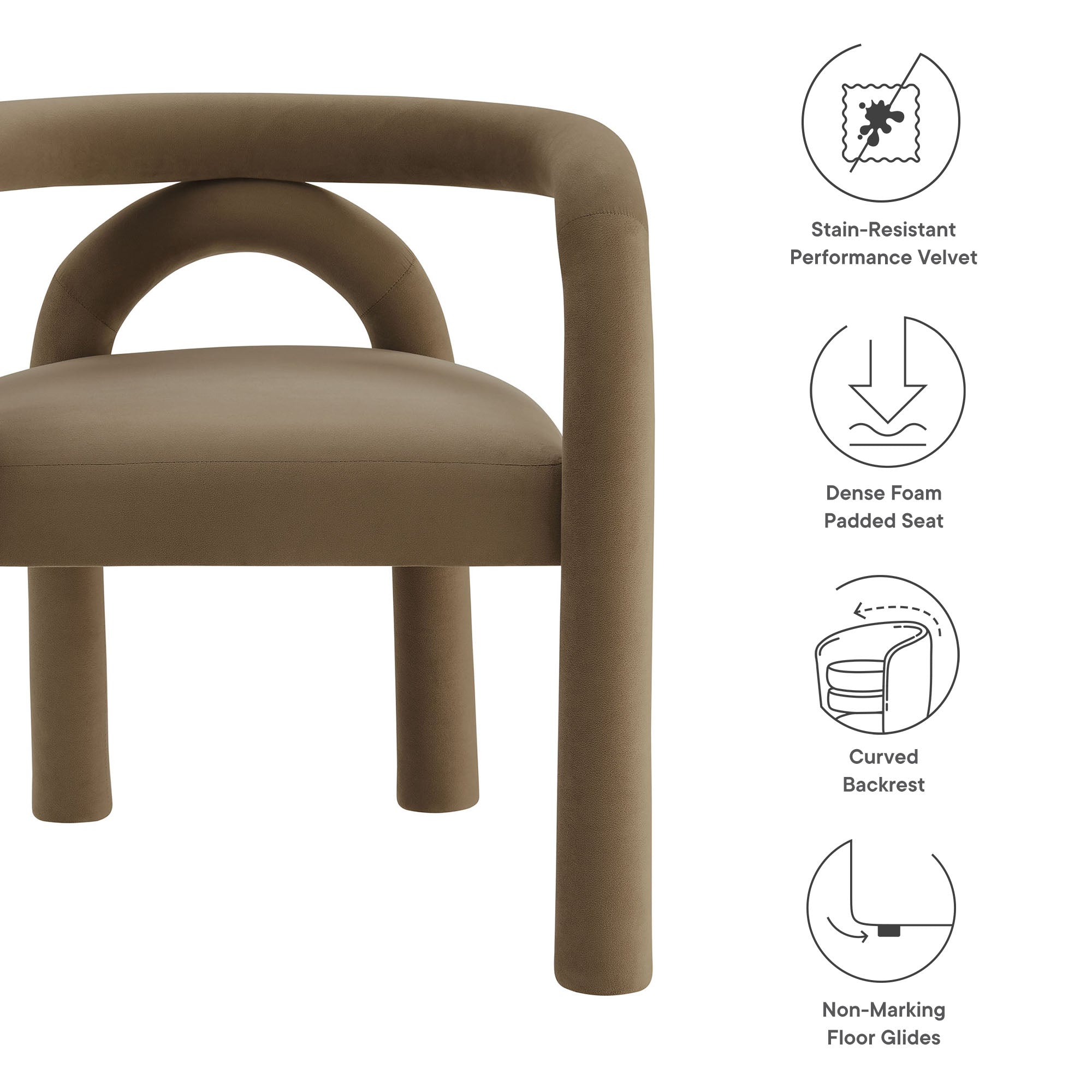 Astrid Performance Velvet Dining Chair, Camel