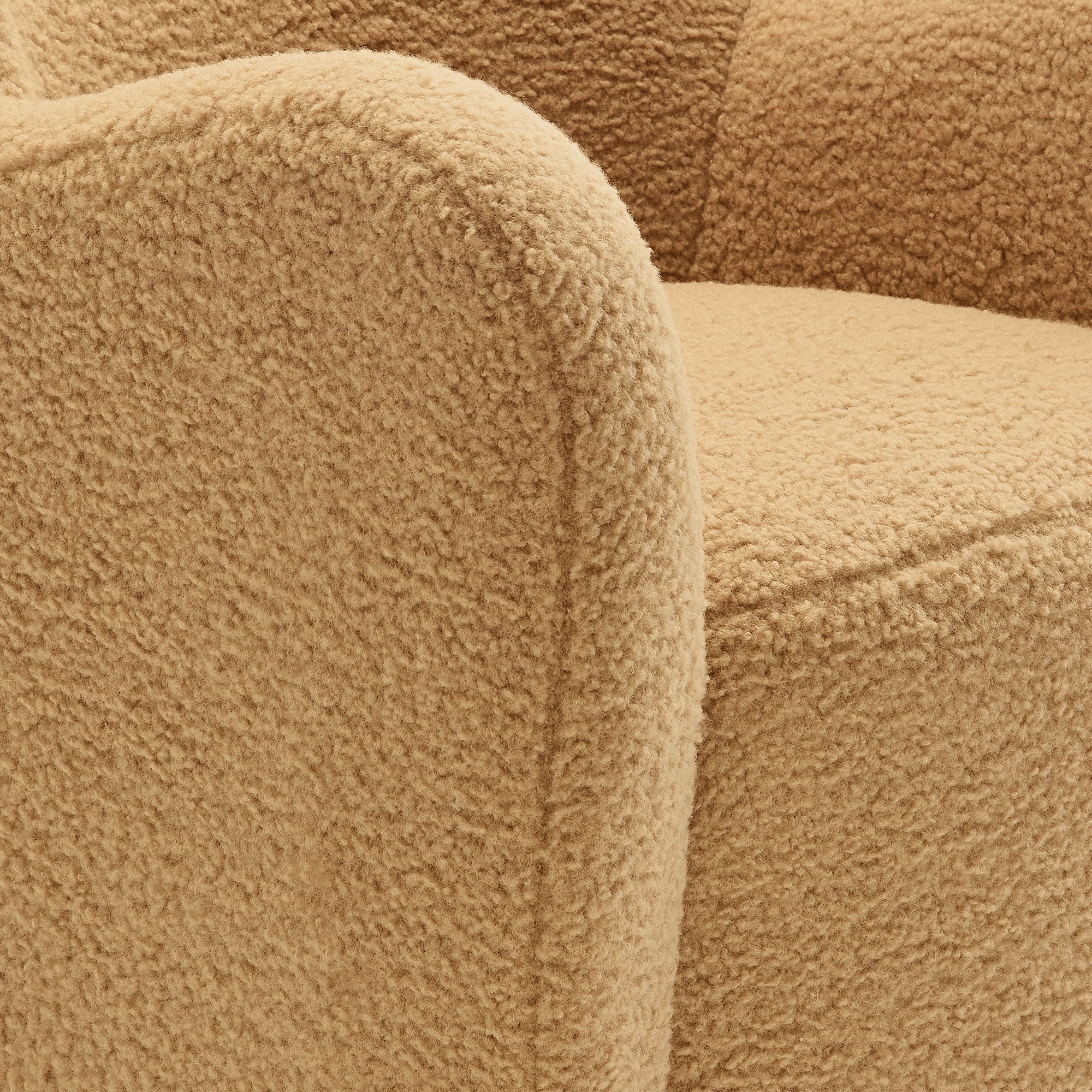 Montrose Wingback Sherpa Swivel Accent Chair, Camel Walnut