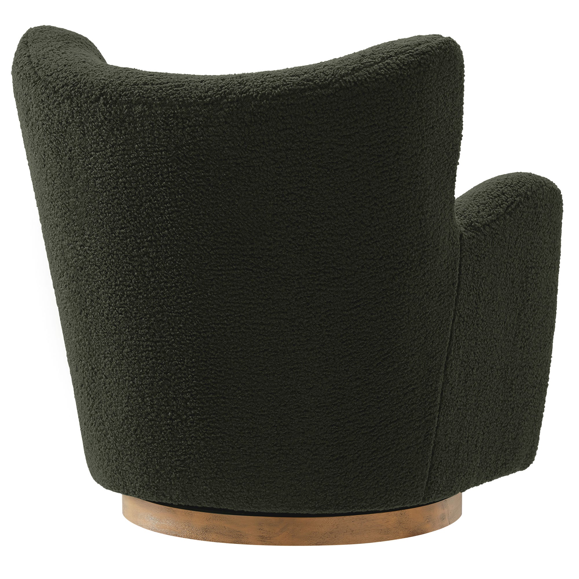 Montrose Wingback Sherpa Swivel Accent Chair, Fern Walnut