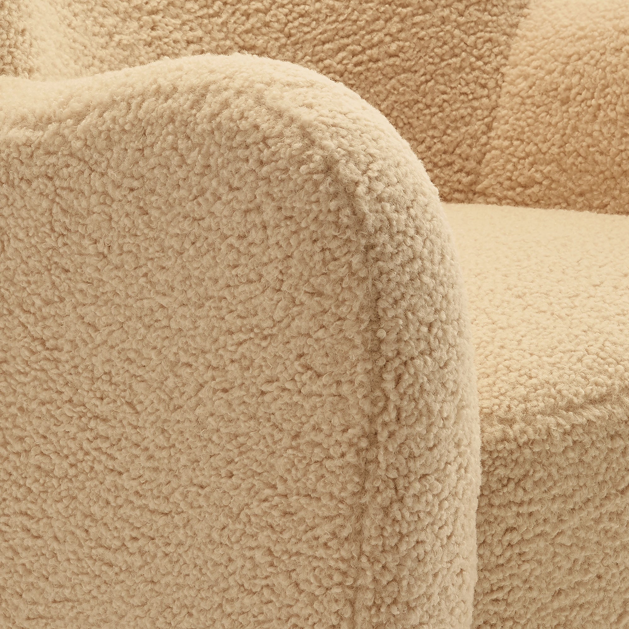 Montrose Wingback Sherpa Swivel Accent Chair, Ivory Walnut