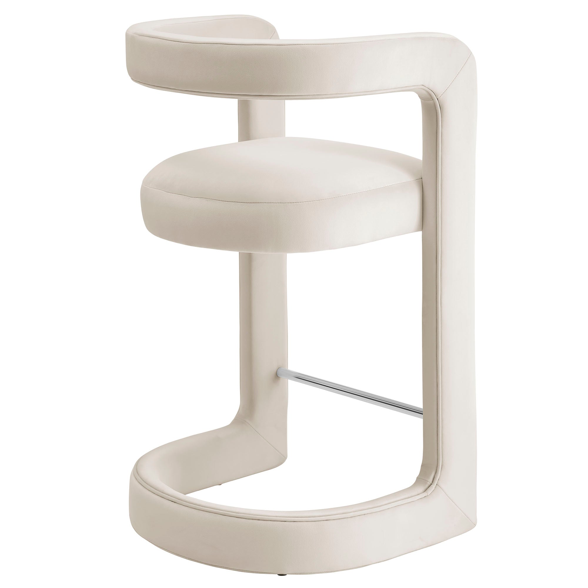 Winslow Performance Velvet Counter Stool, Alabaster