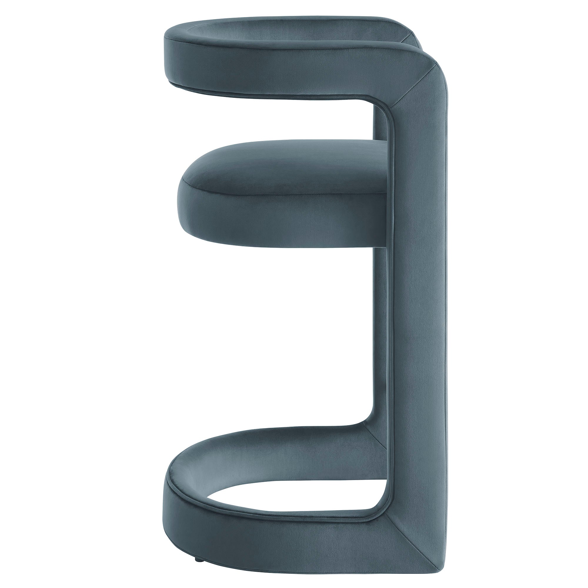 Winslow Performance Velvet Counter Stool, Cadet Blue