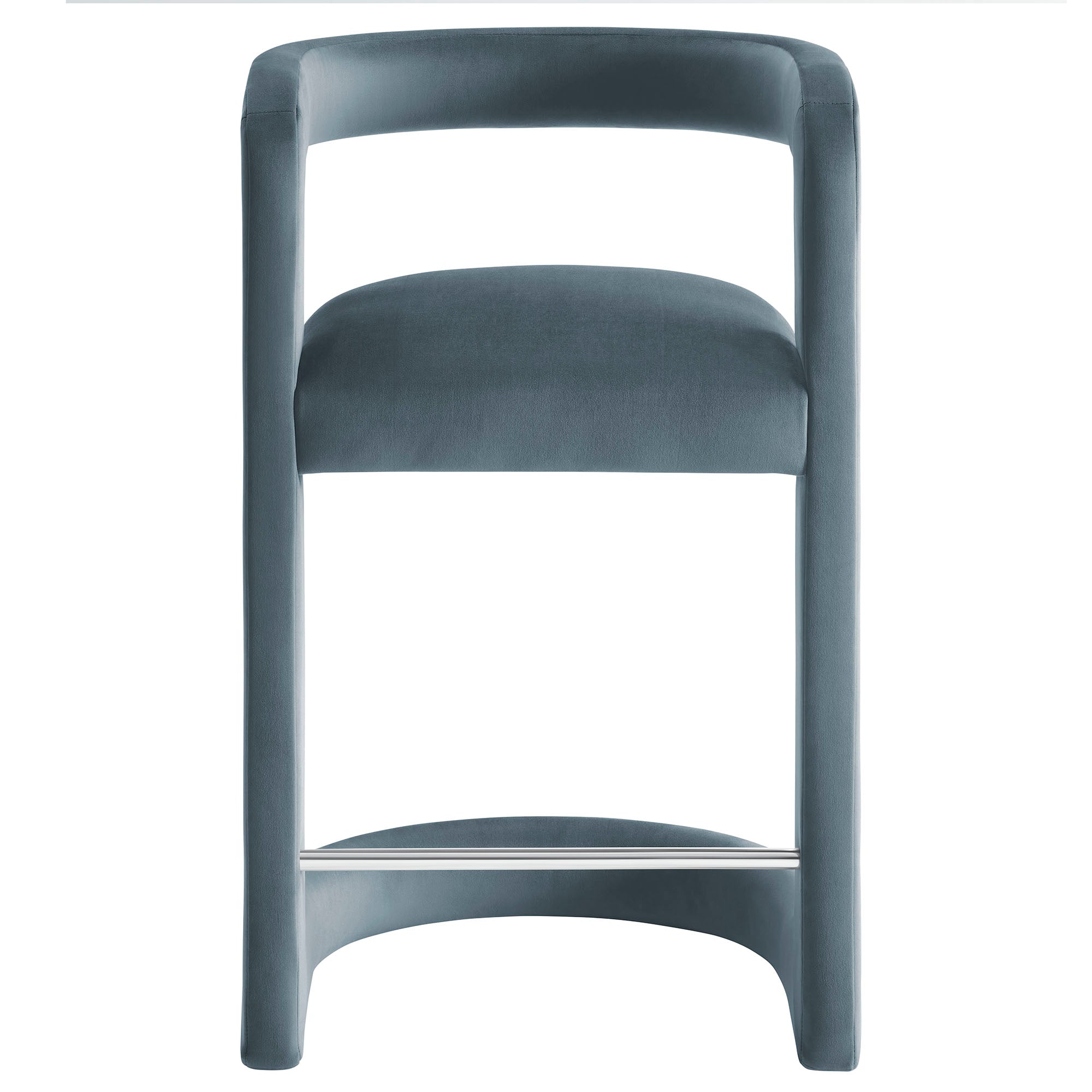 Winslow Performance Velvet Counter Stool, Cadet Blue