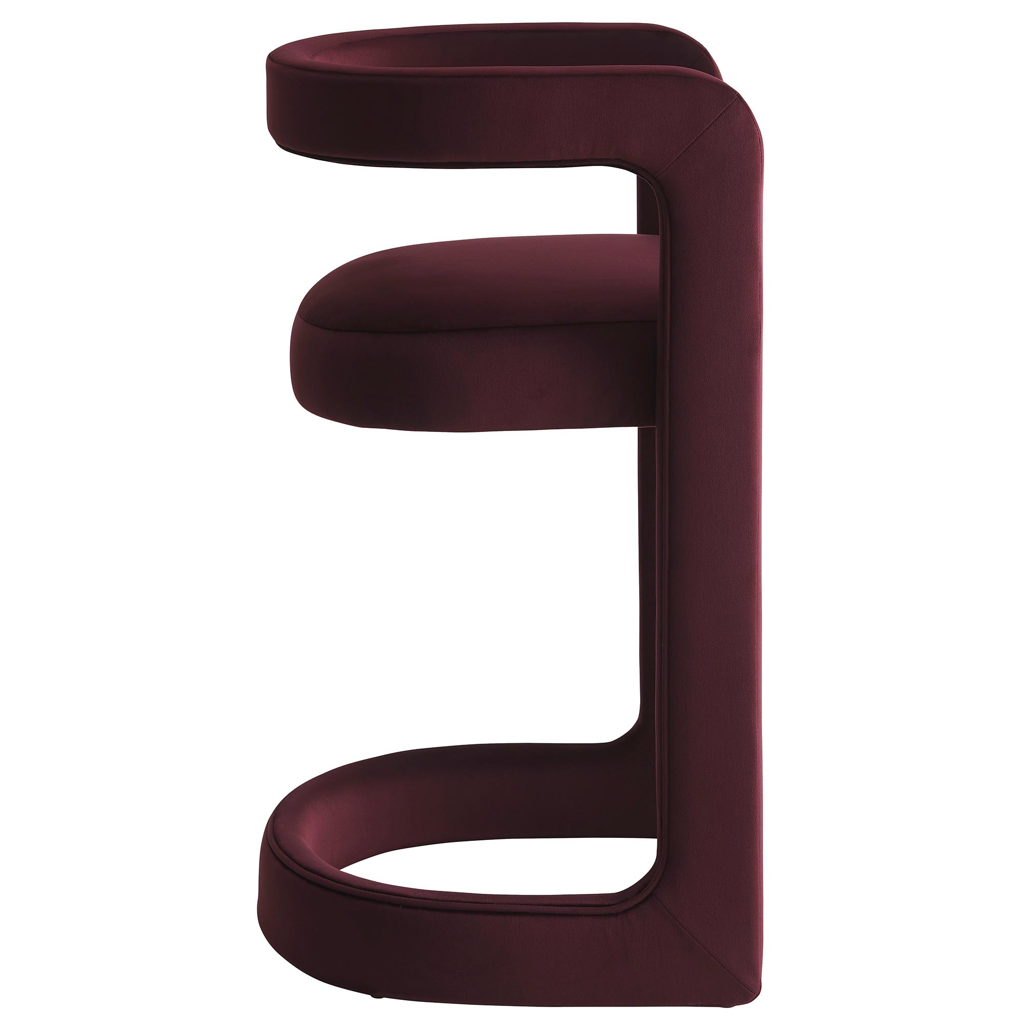 Winslow Performance Velvet Counter Stool, Mulberry