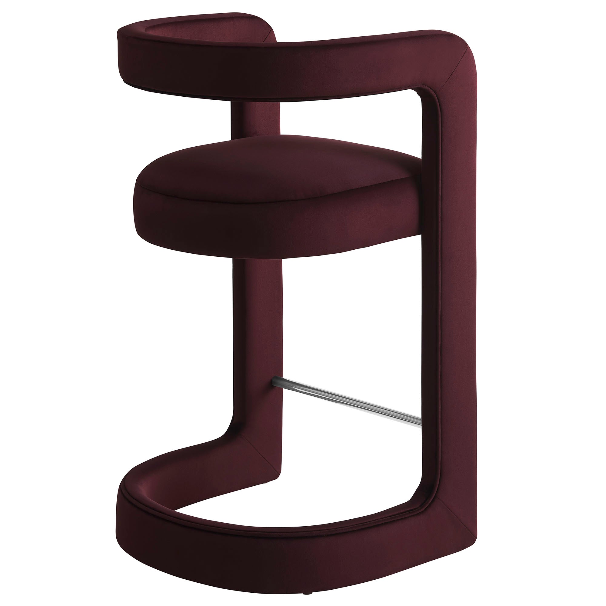 Winslow Performance Velvet Counter Stool, Mulberry