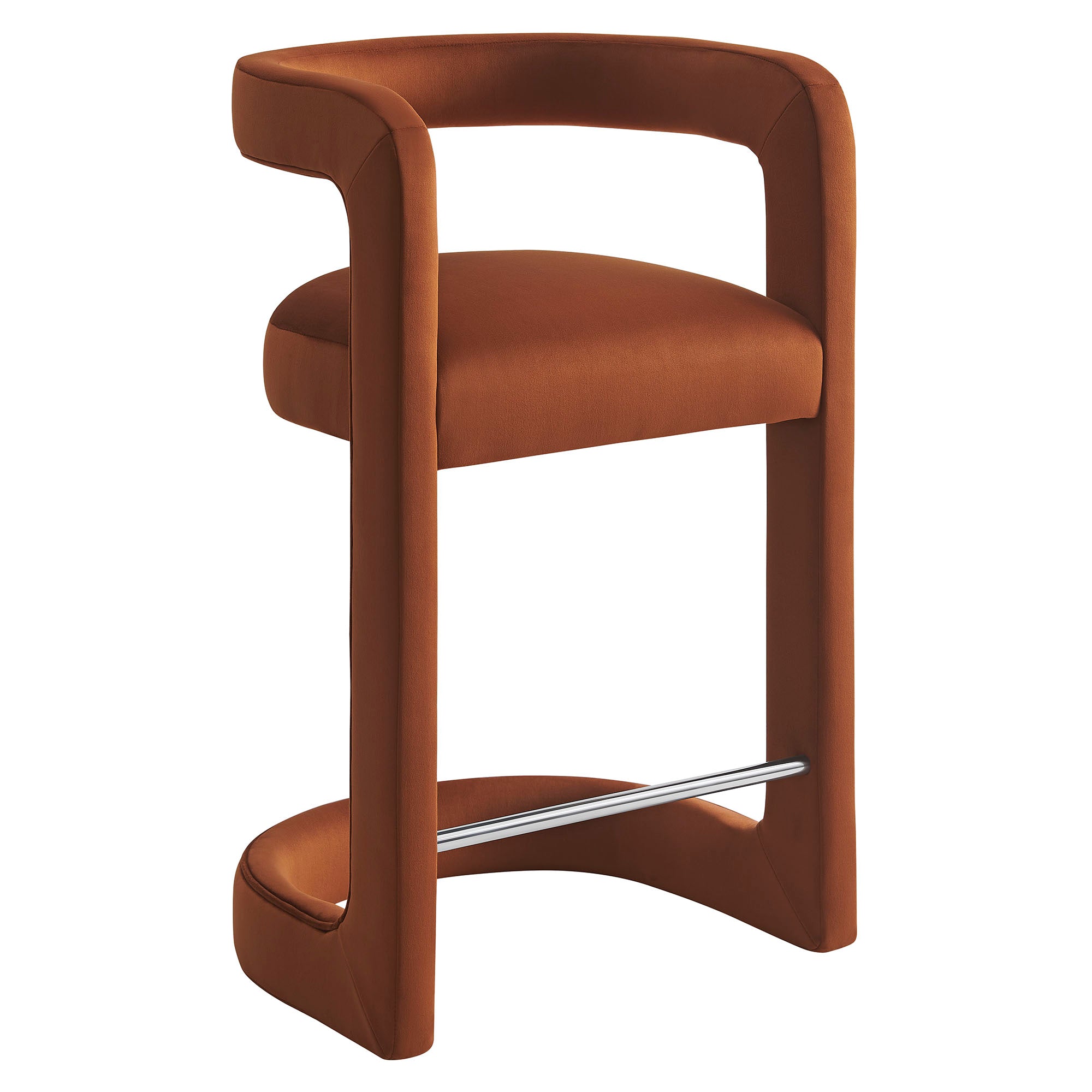 Winslow Performance Velvet Counter Stool, Rust