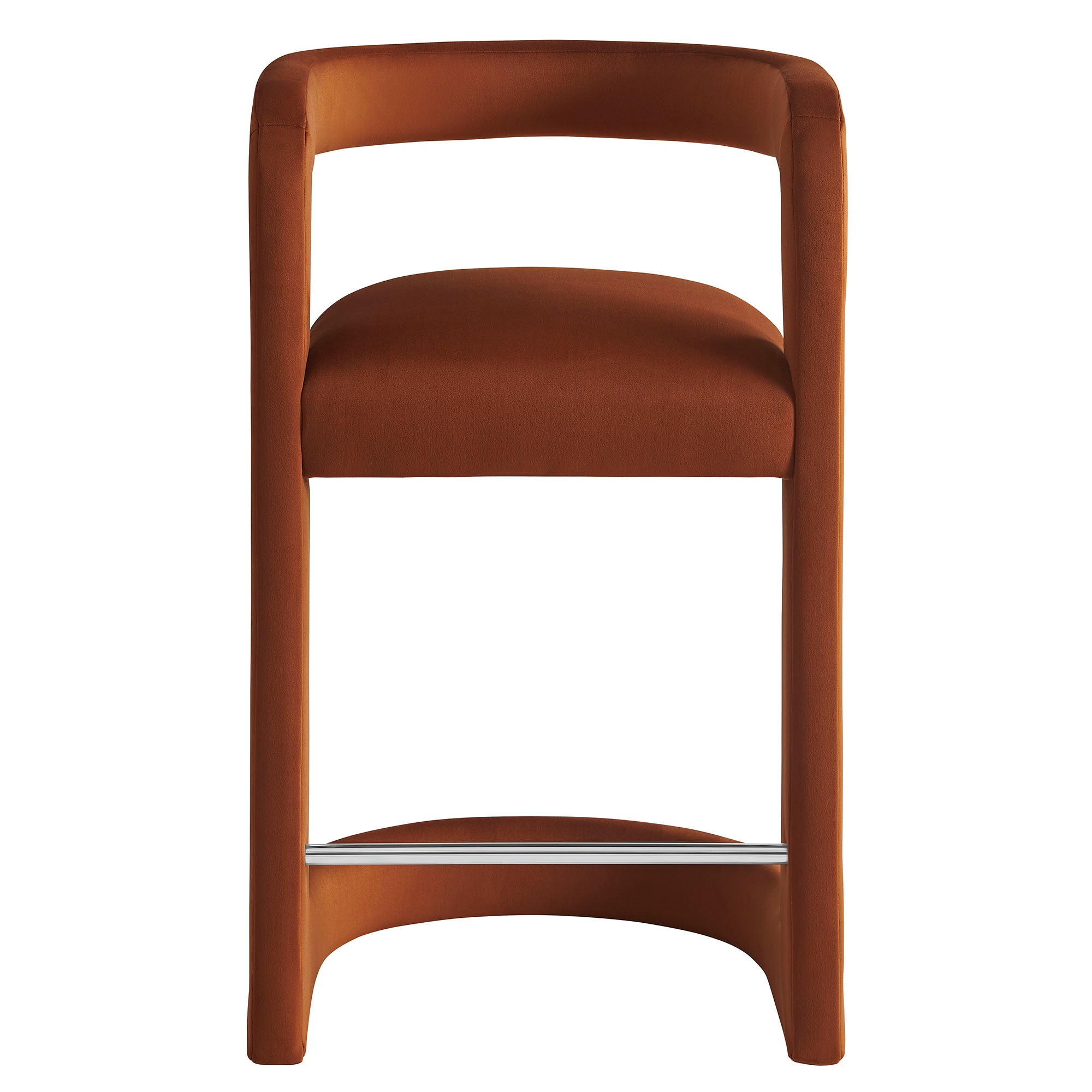 Winslow Performance Velvet Counter Stool, Rust