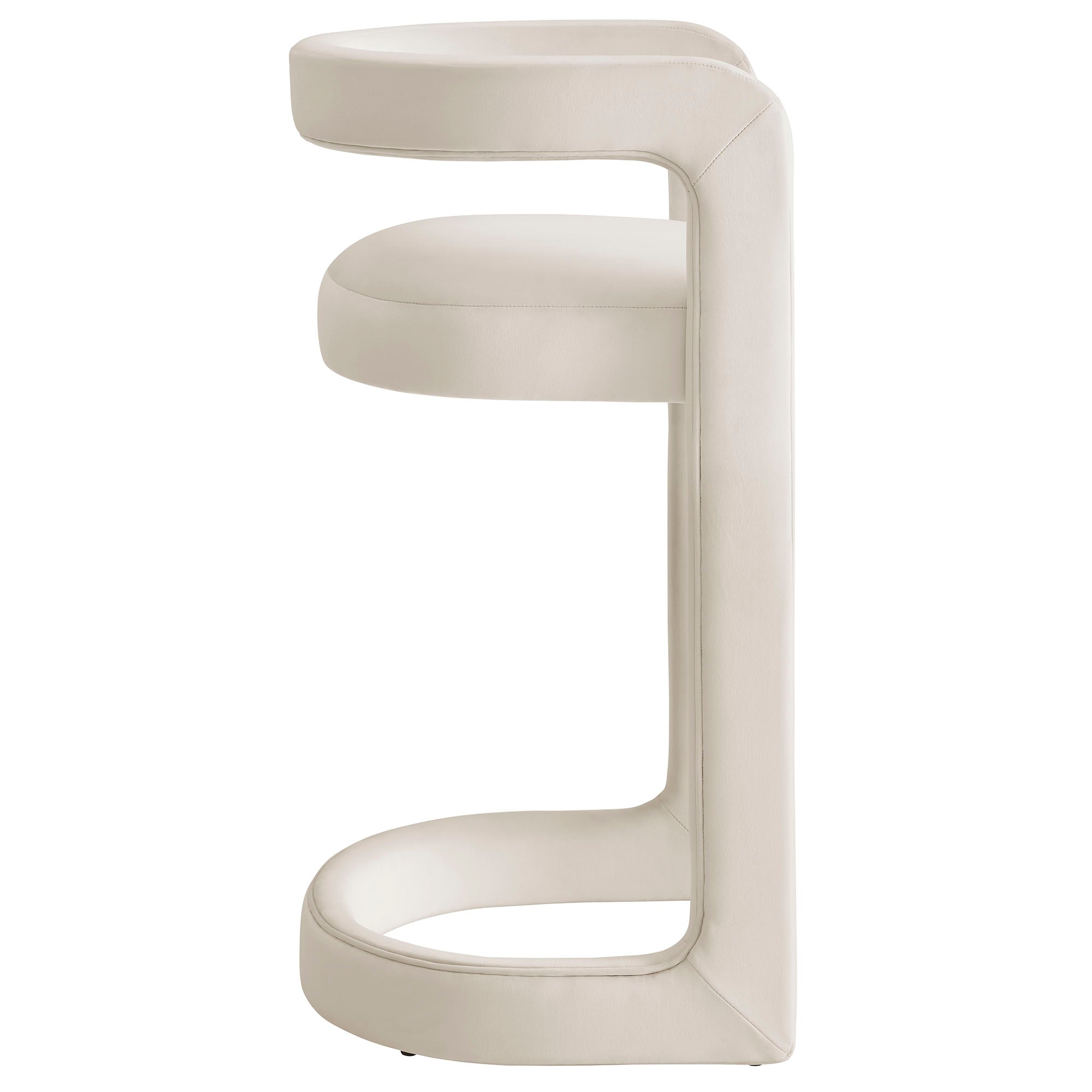 Winslow Performance Velvet Bar Stool, Alabaster