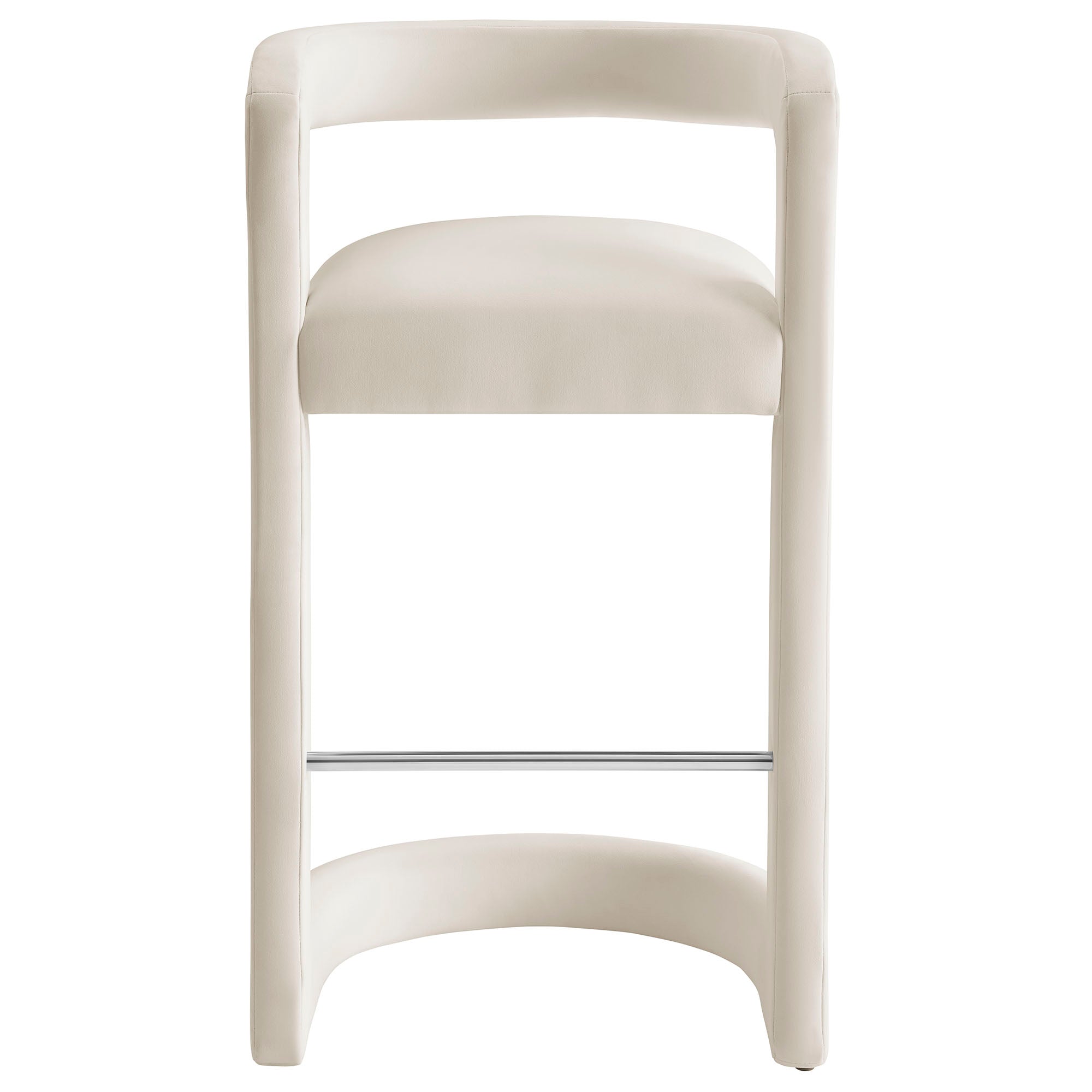 Winslow Performance Velvet Bar Stool, Alabaster