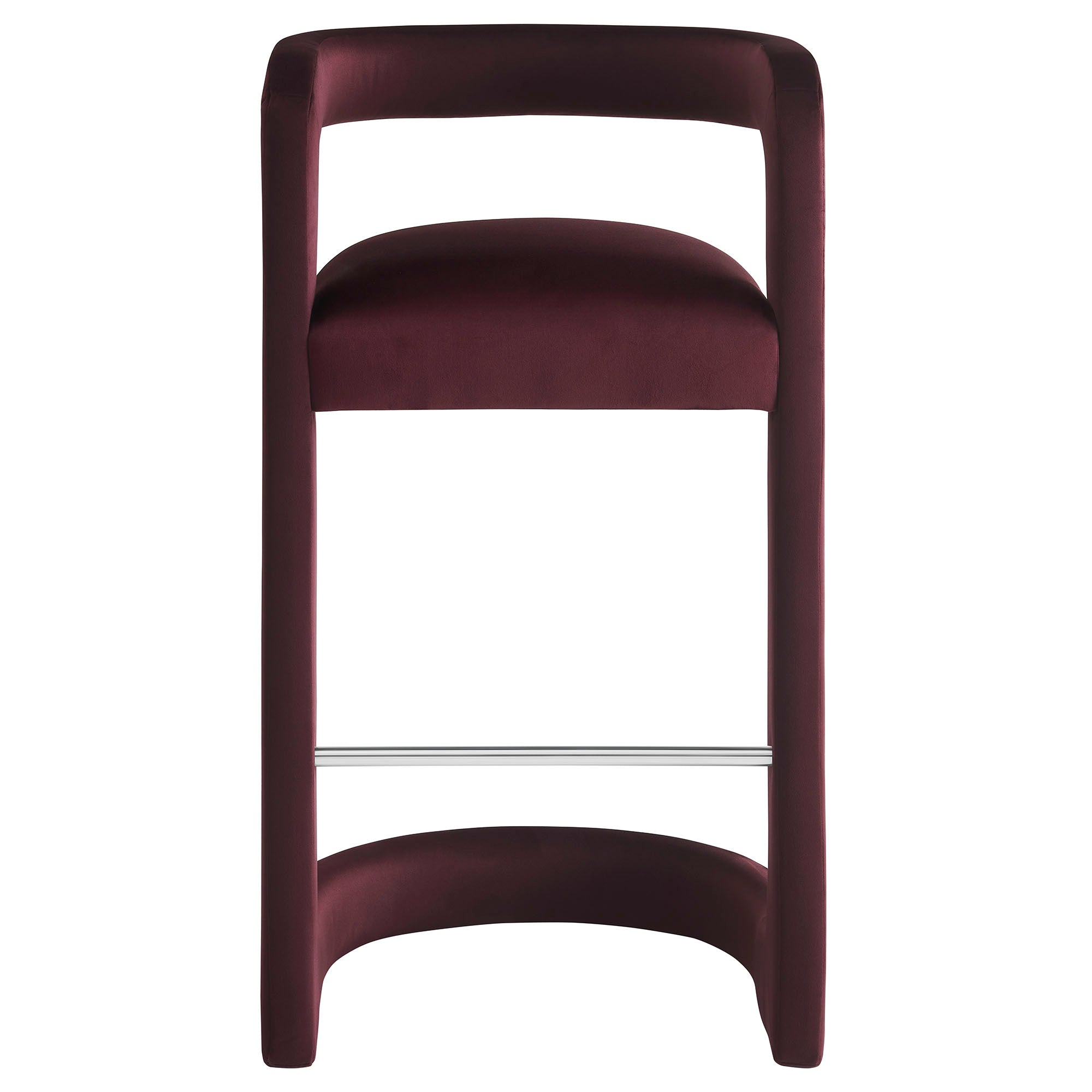 Winslow Performance Velvet Bar Stool, Mulberry