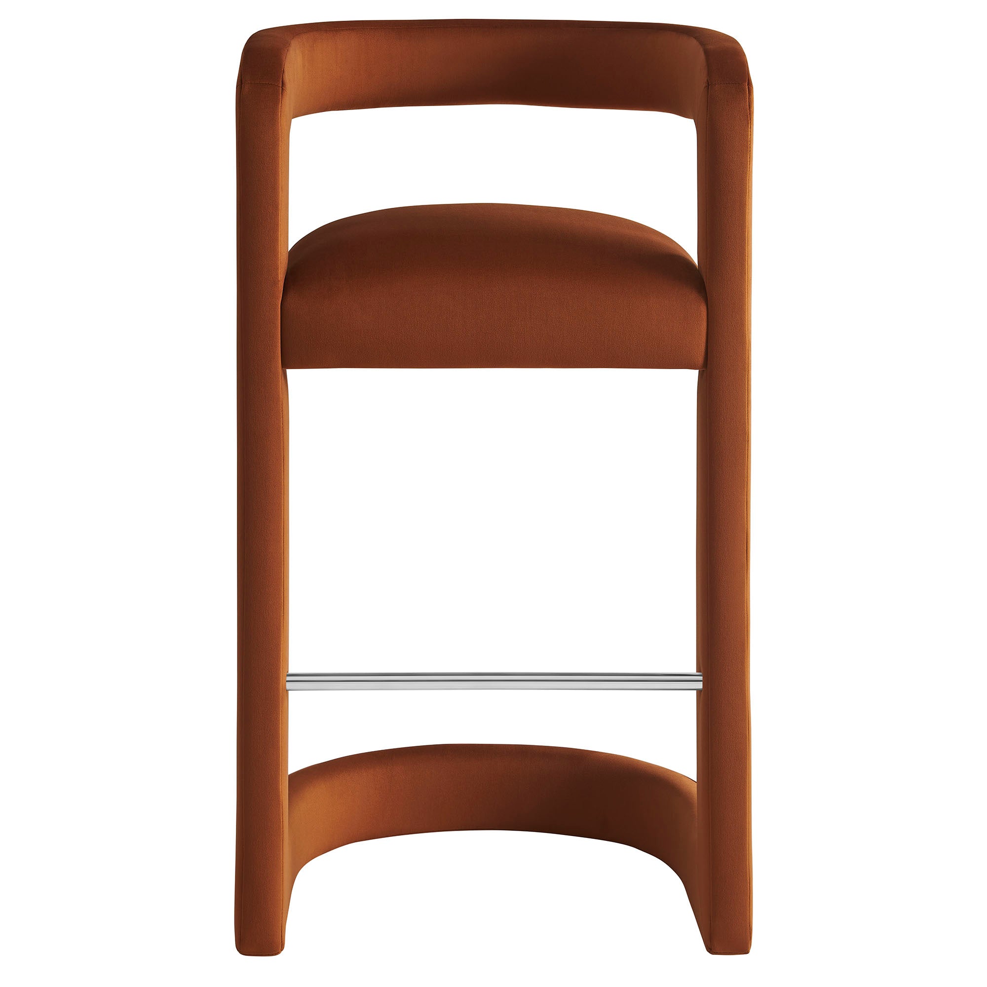 Winslow Performance Velvet Bar Stool, Rust