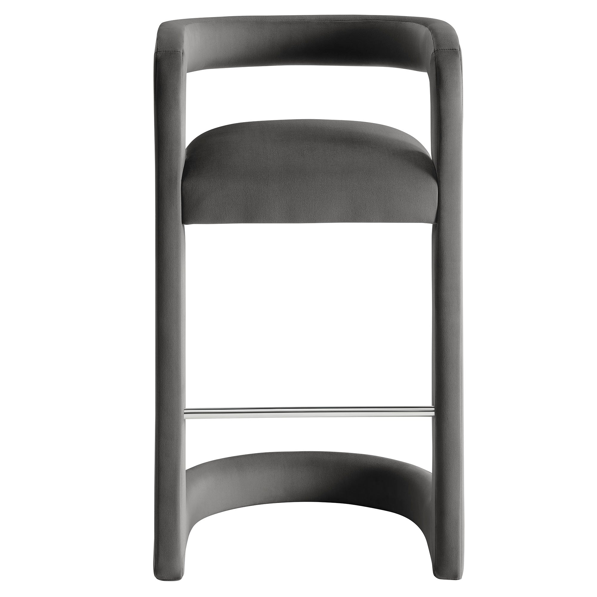 Winslow Performance Velvet Bar Stool, Storm Gray