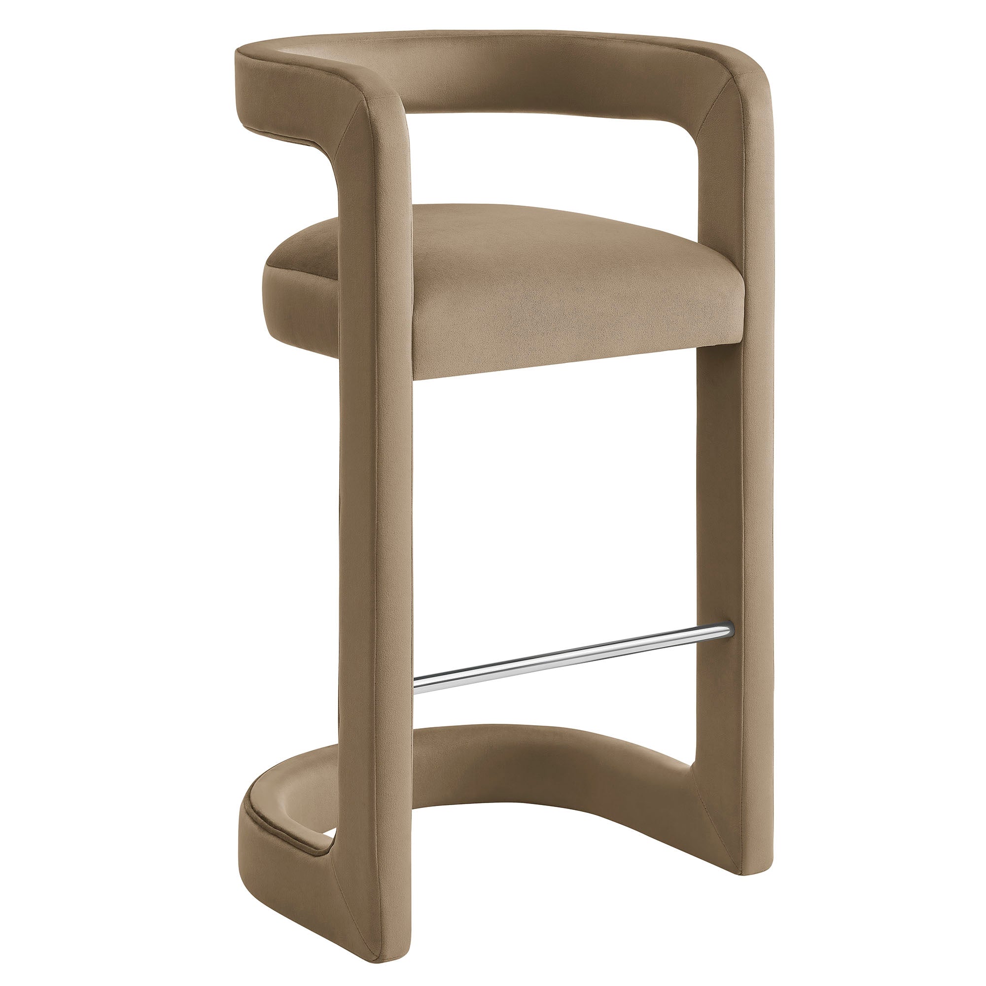 Winslow Performance Velvet Bar Stool, Taupe