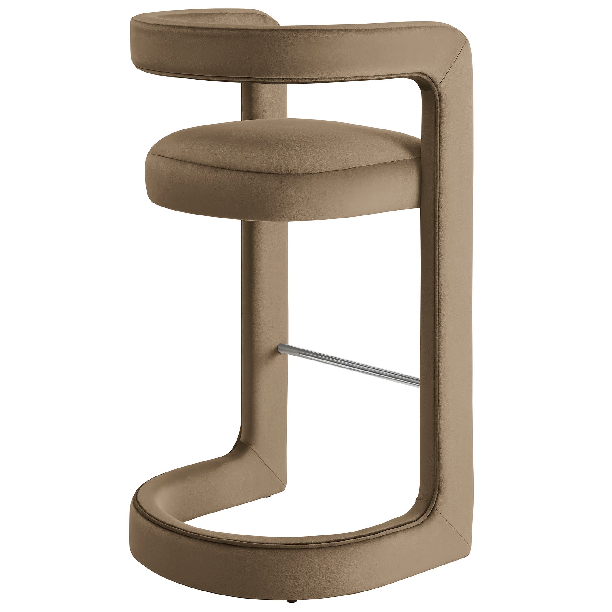 Winslow Performance Velvet Bar Stool, Taupe