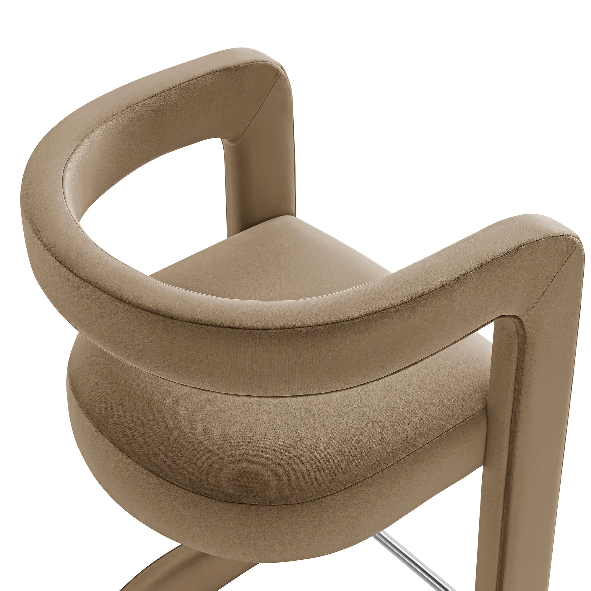 Winslow Performance Velvet Bar Stool, Taupe